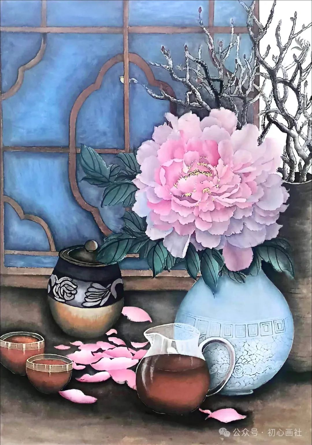 胡朴花《醉香》46x65cm 云南谭子富《荷风雅趣》30x50cm  广西桂林