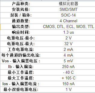 lm239dt/lm239dr/lm239dr2g低功耗四电压比较器pdf数据手册引脚图