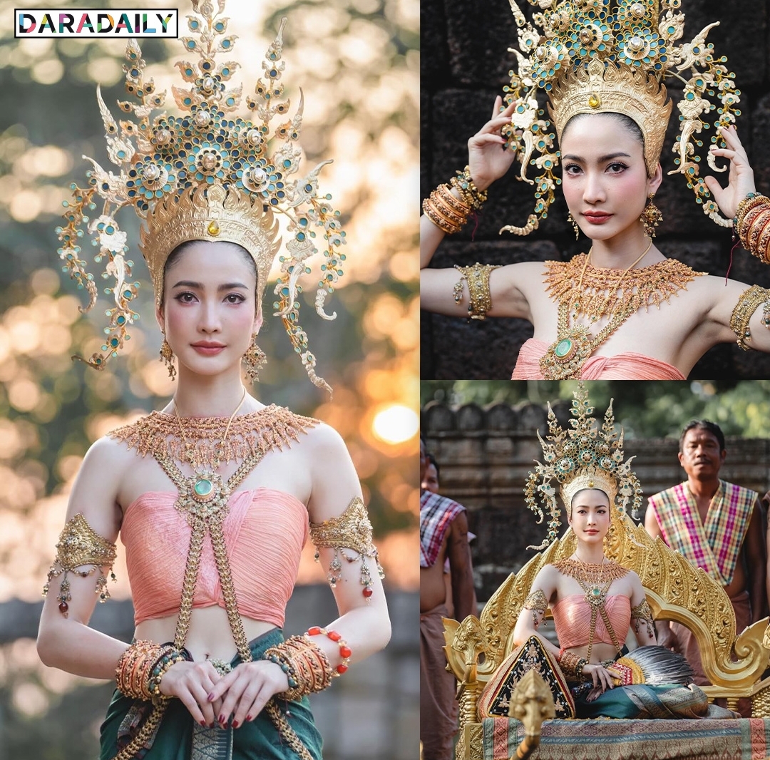 泰国女星道妹taew近日在武里南府传统祈福活动上化身为当地民众敬重的