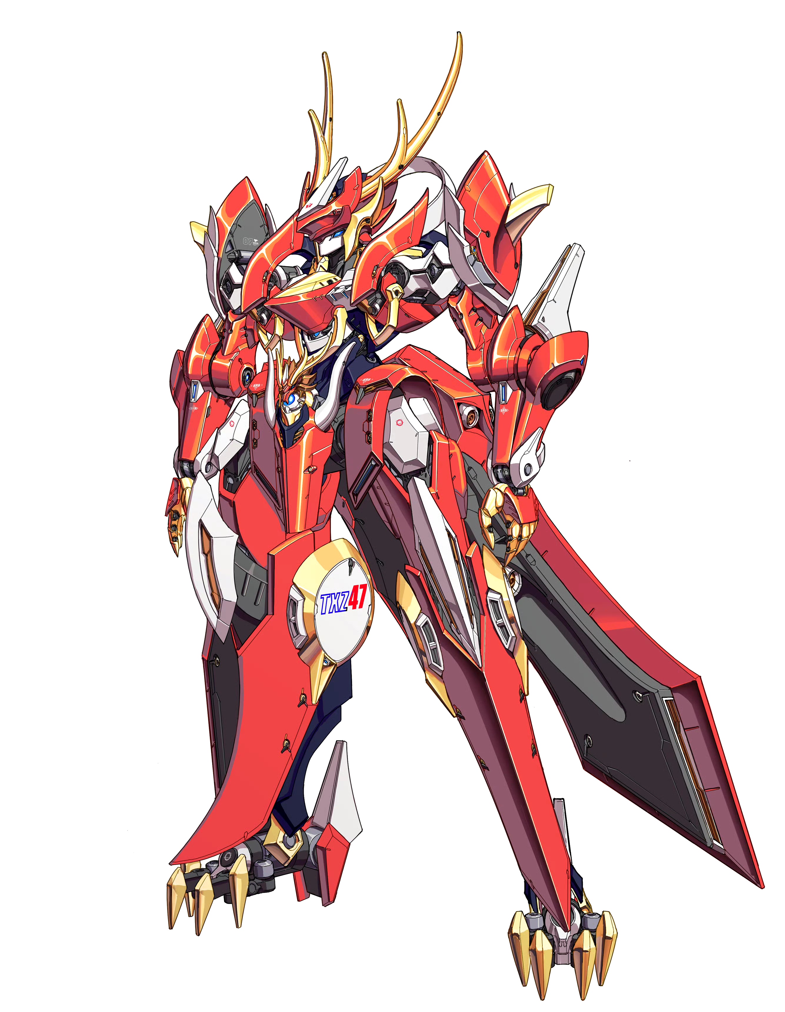 画师txz47创作的一组动漫机甲作品,结合了我国传统元素绘制出造型独特
