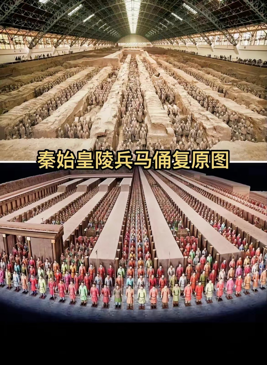 秦始皇兵马俑复原图,这才像大秦帝国所向披靡的大秦勇士.