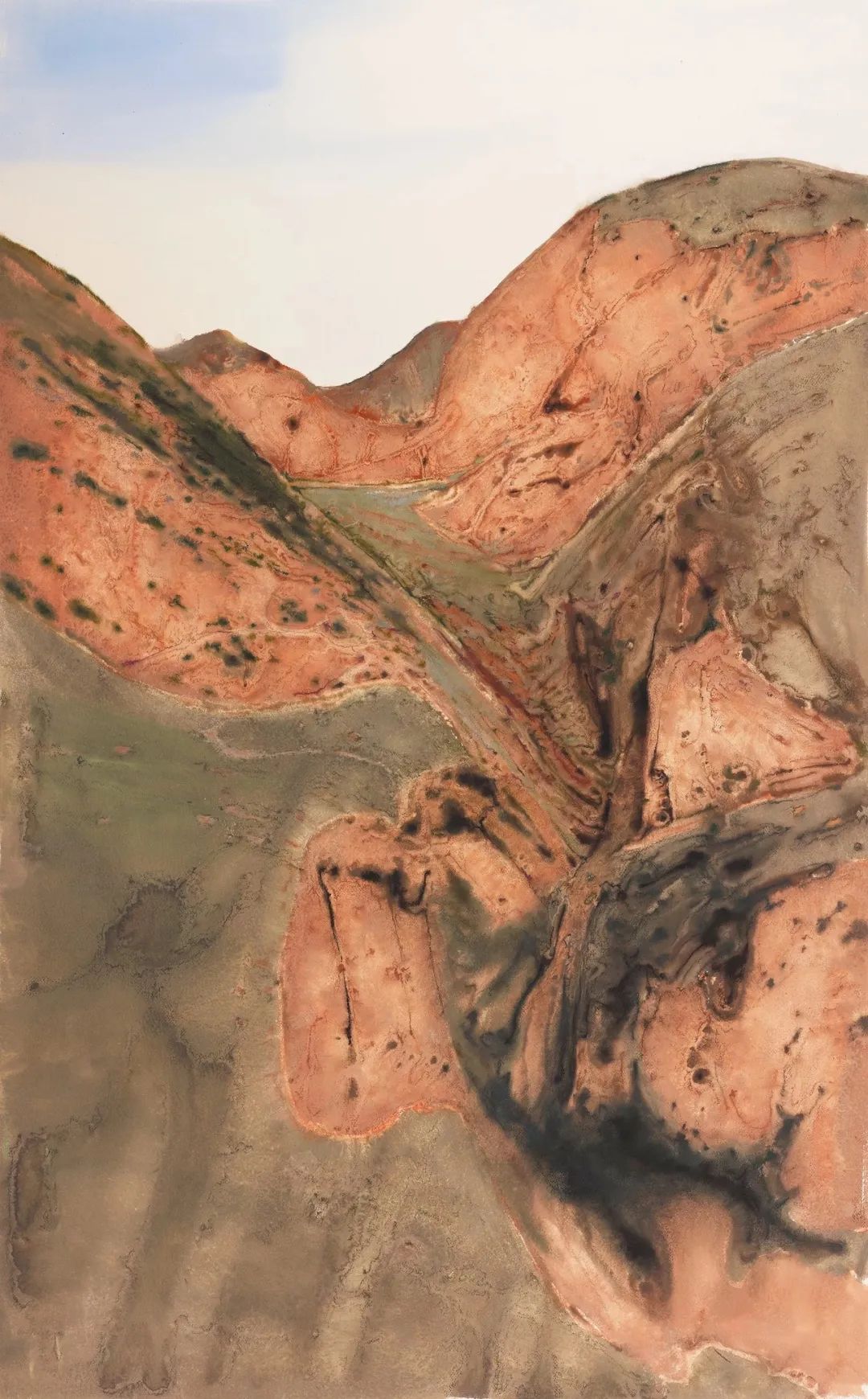 乡村黄土雪山走进陆庆龙的水粉世界