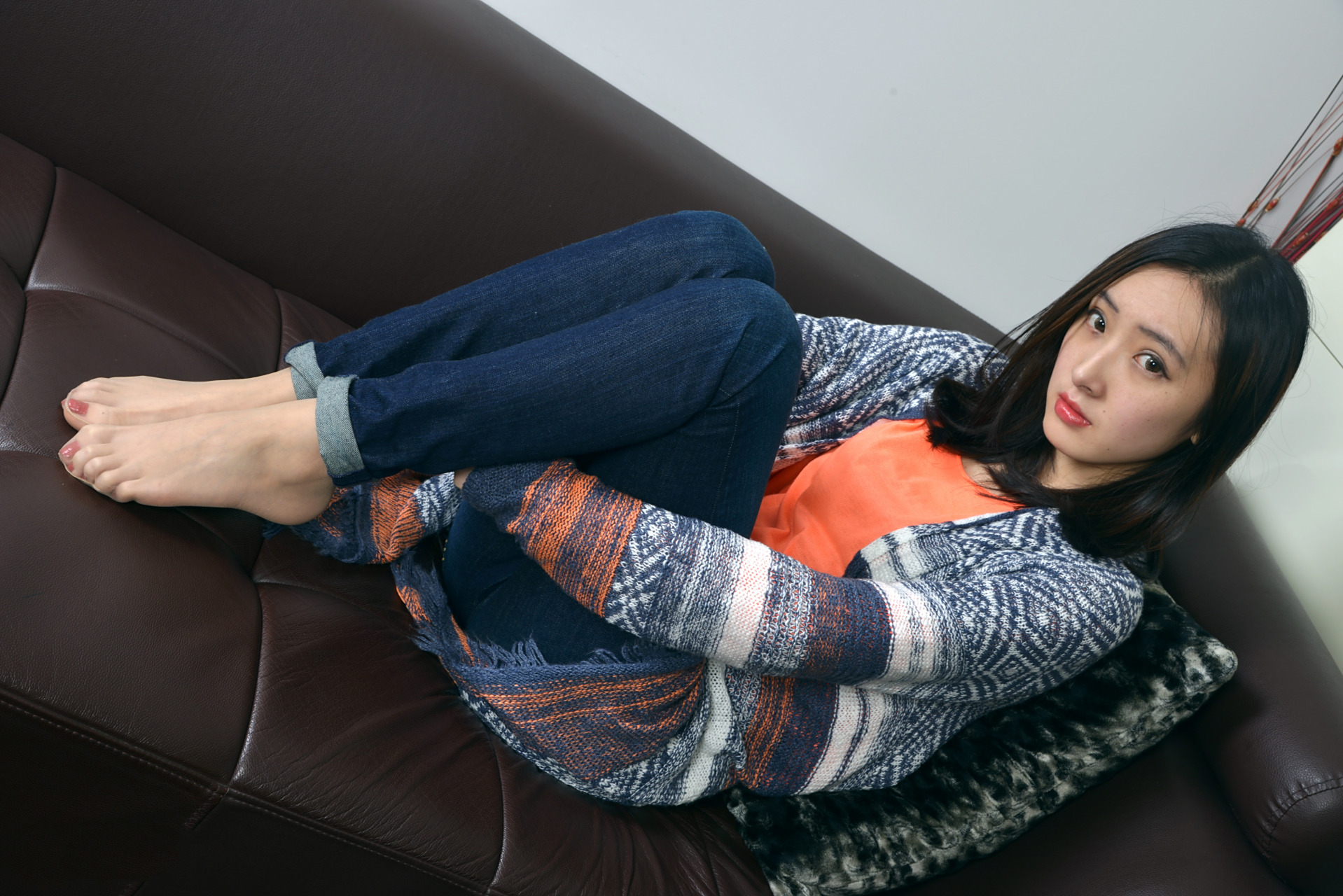 模特lili居家丝袜摄影,标准37码好看(2)#默认分类