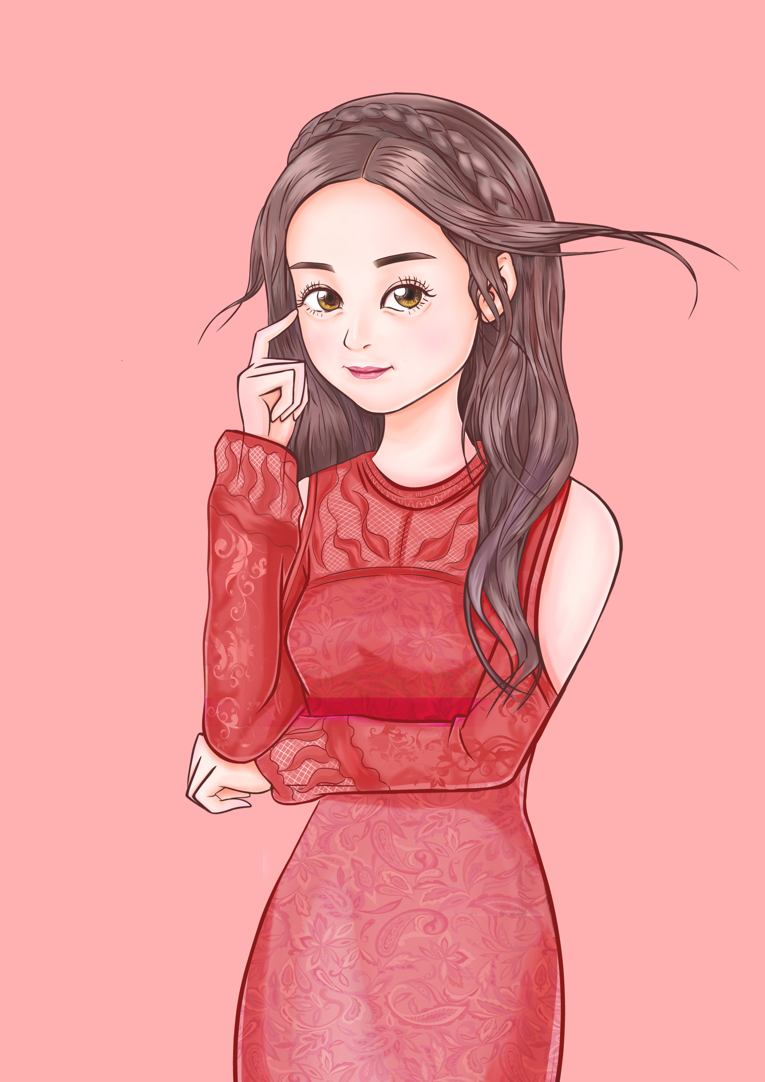 近日,一组赵丽颖的插画在网上曝光,画面中赵丽颖身着古装戏服,手持