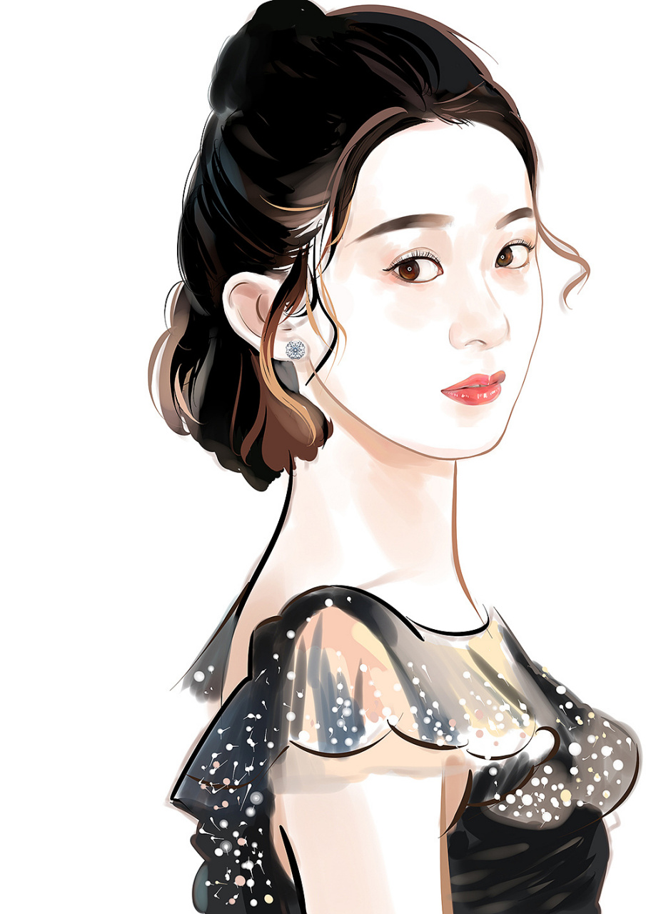 插画师画的赵丽颖#   赵丽颖新剧造型曝光,古装扮相美如画,现代造型