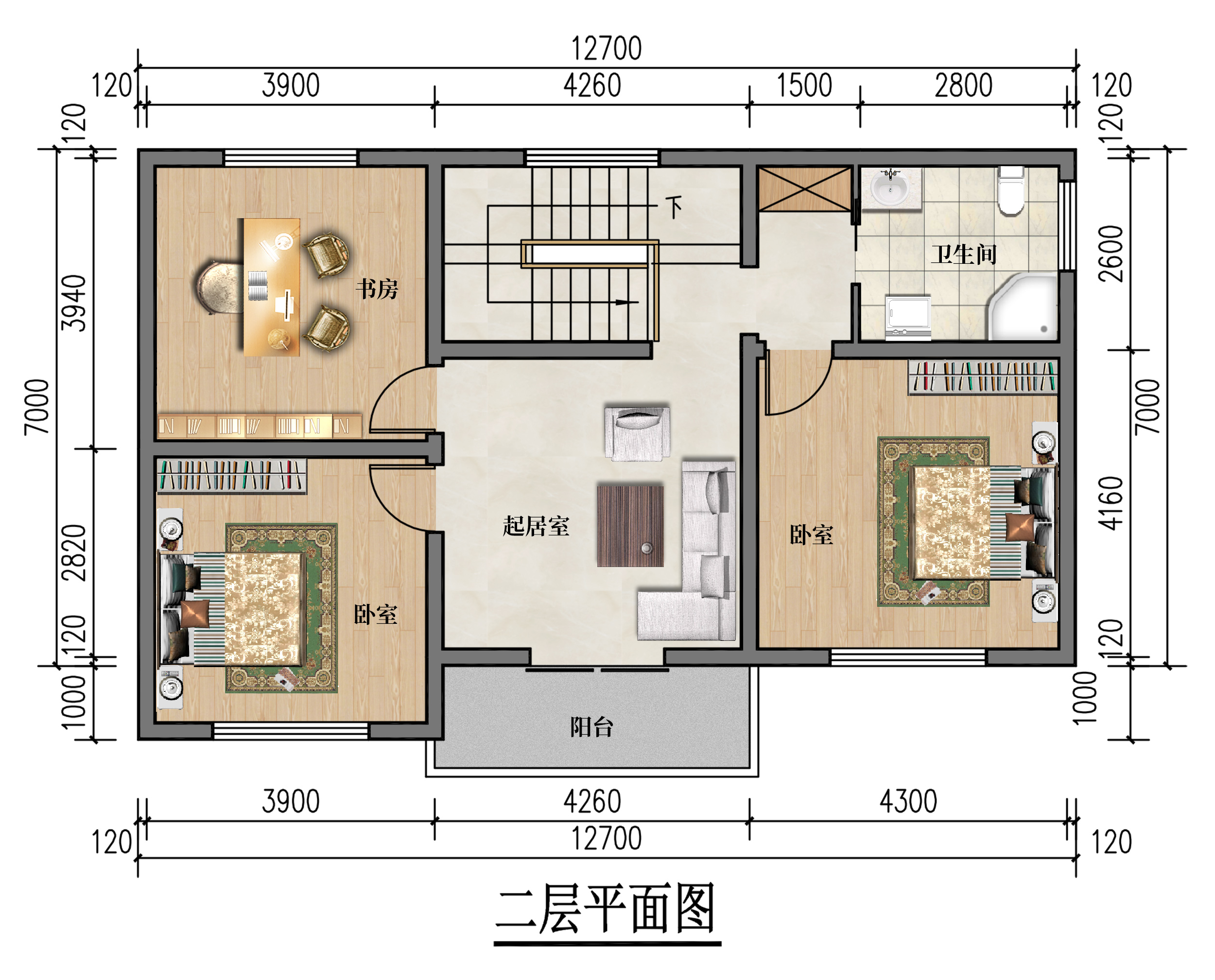 6x12米农村建房平面图图片