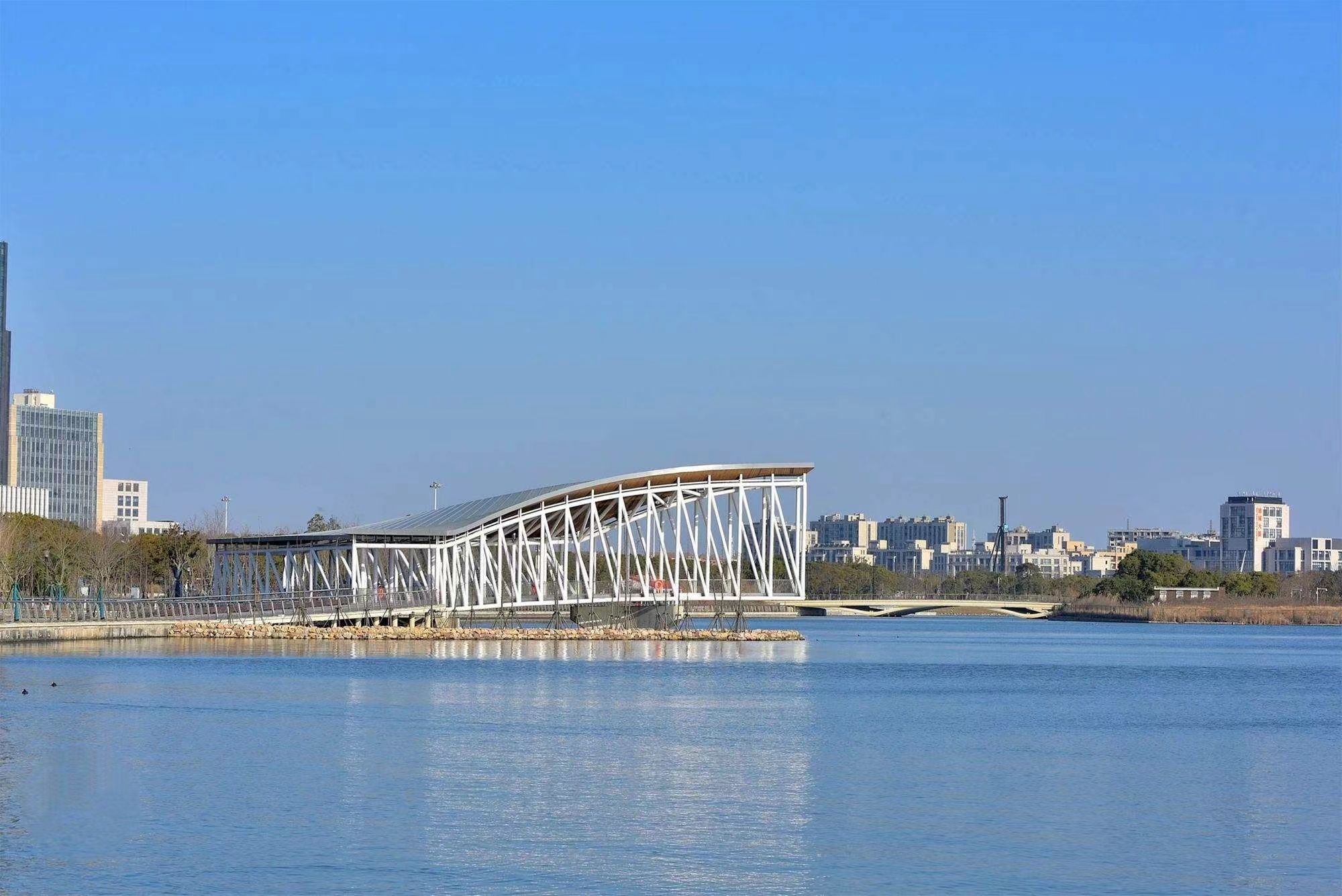 上海滴水湖全景图片