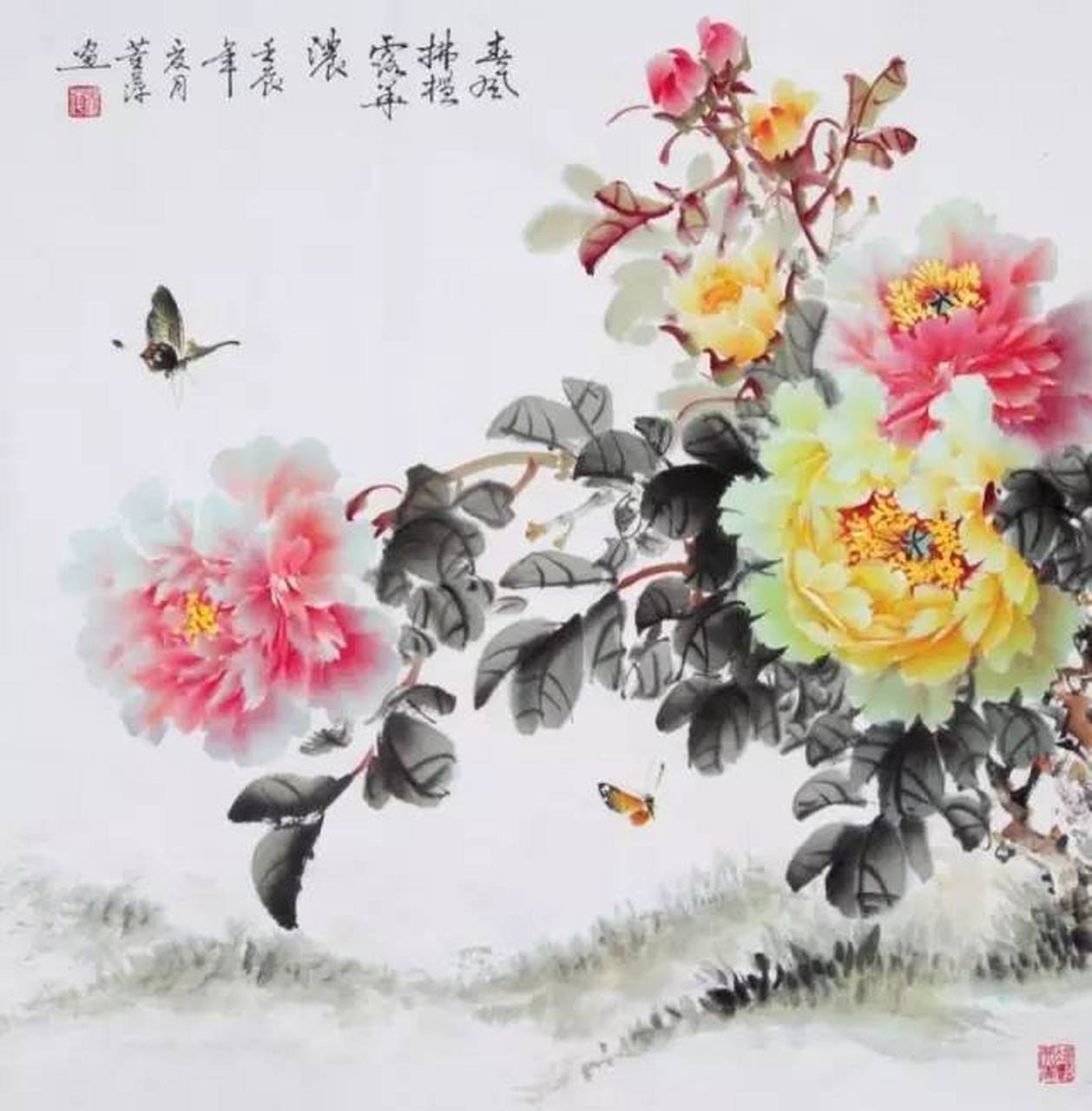 中国画基本分为三大科:人物画,山水画,花鸟画.