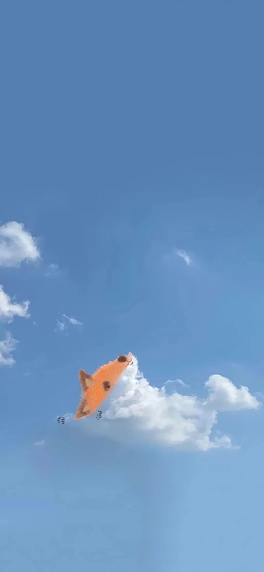 云朵动物的形状画画手机壁纸_简单可爱云朵动物形状壁纸