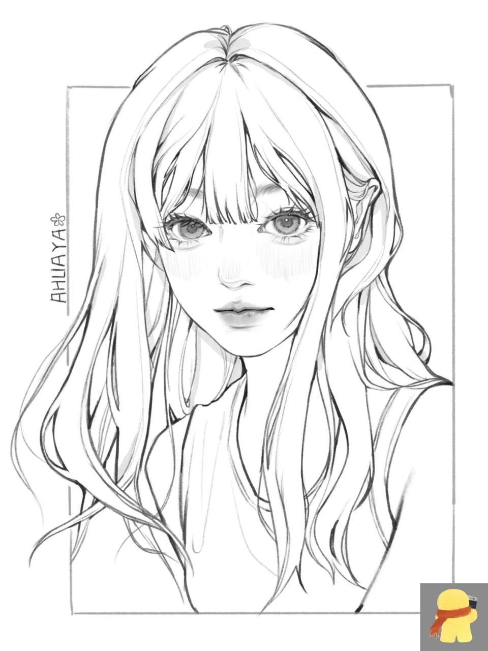 少女线稿练习 又是线稿～问我步骤图的宝在哪里[暗中观察r] 可以临摹