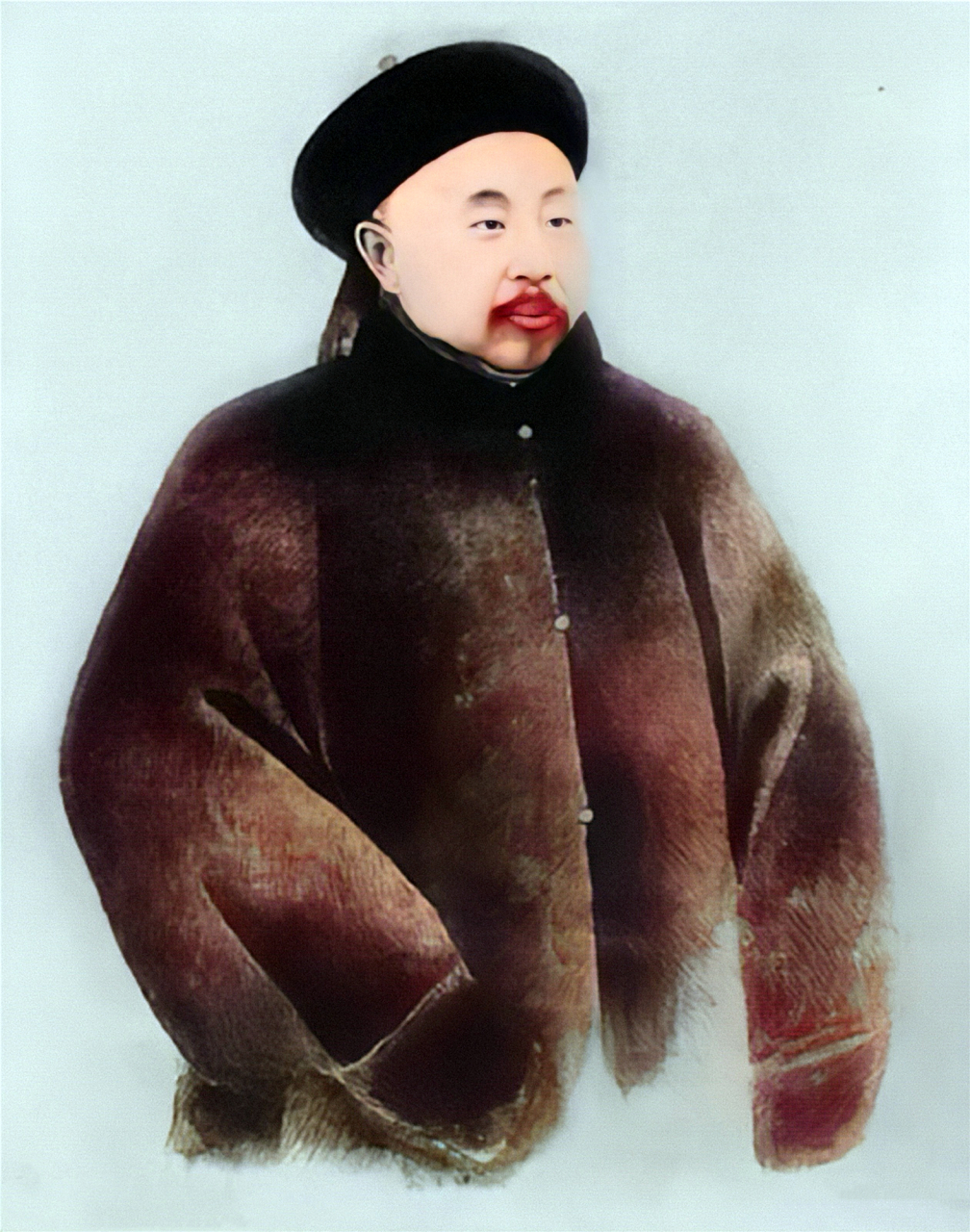 官帽,身穿官服的官员是庚子事变中被八国联军所杀级别最高的清朝官员