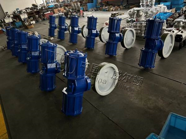 d671f46气动衬四氟对夹蝶阀