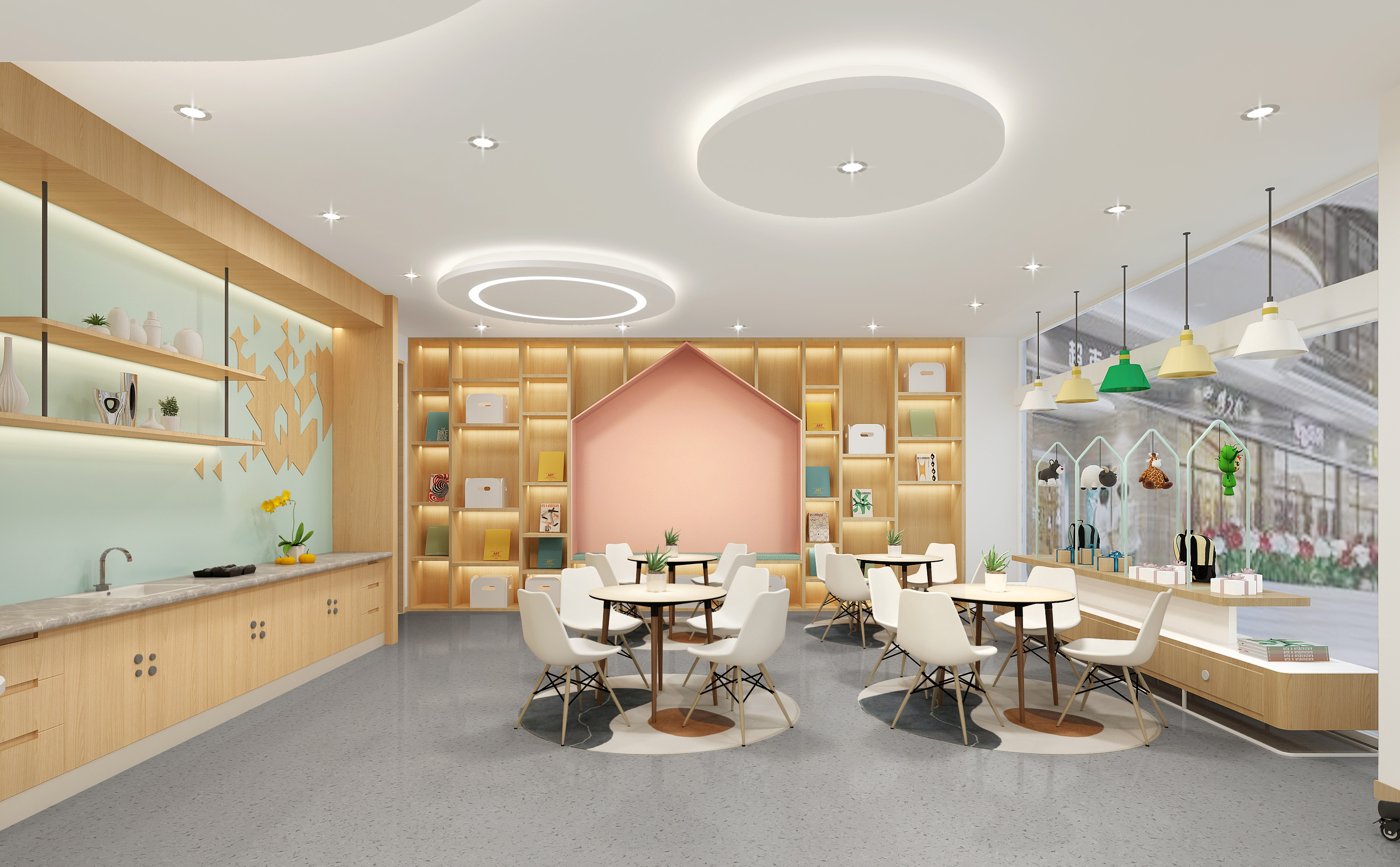 托育中心设计装修-教育培训中心装修-培训学校装修托管班作为孩子们