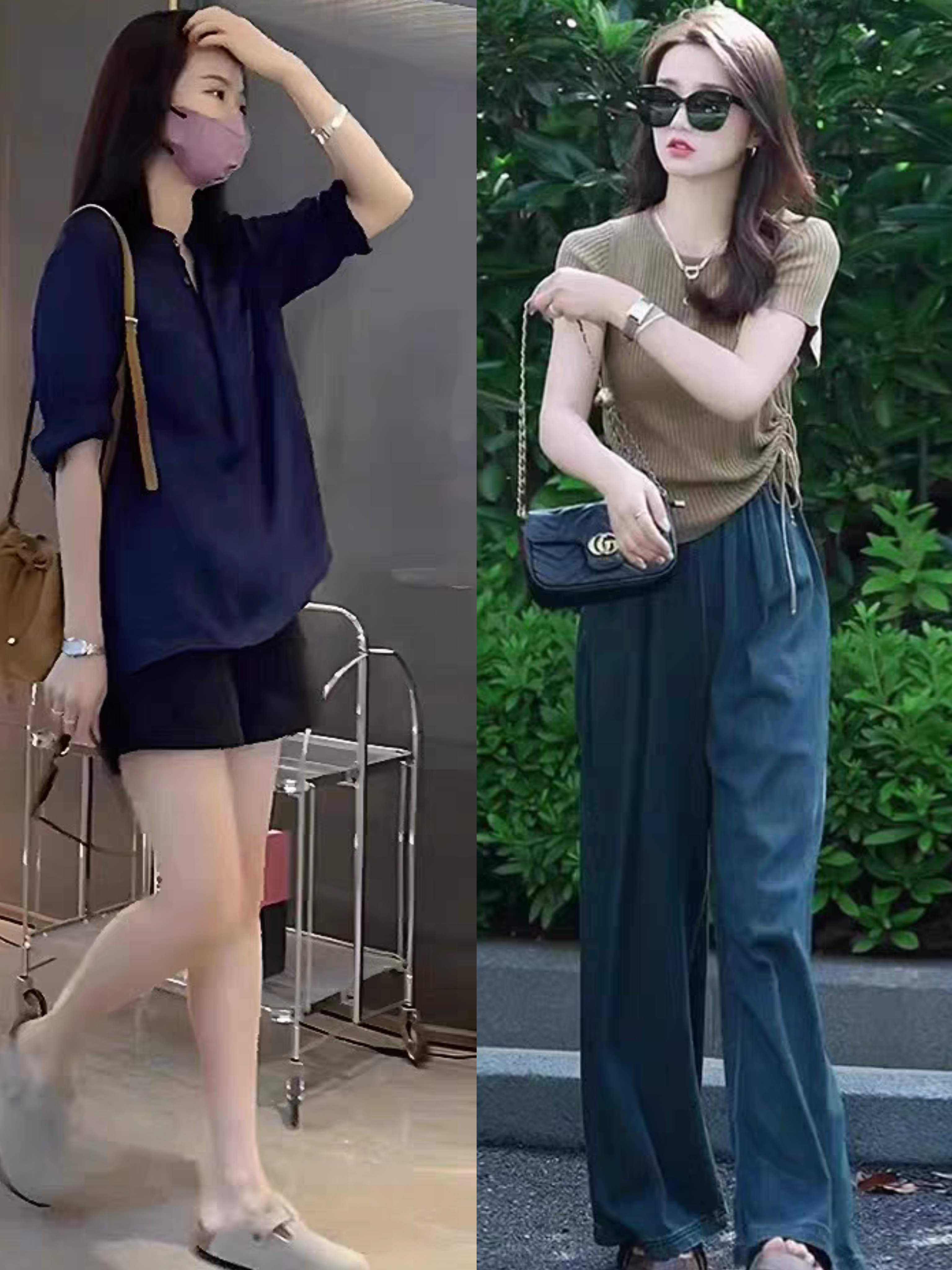 女生穿衣搭配图片小个子女生怎么穿搭比较显高短款上衣配什么包包30到