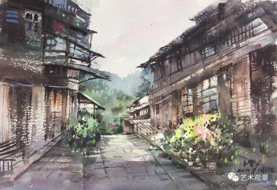 《掩映》《大同古镇小院子》青岛崂山写生系列《小山村》《崂山小景