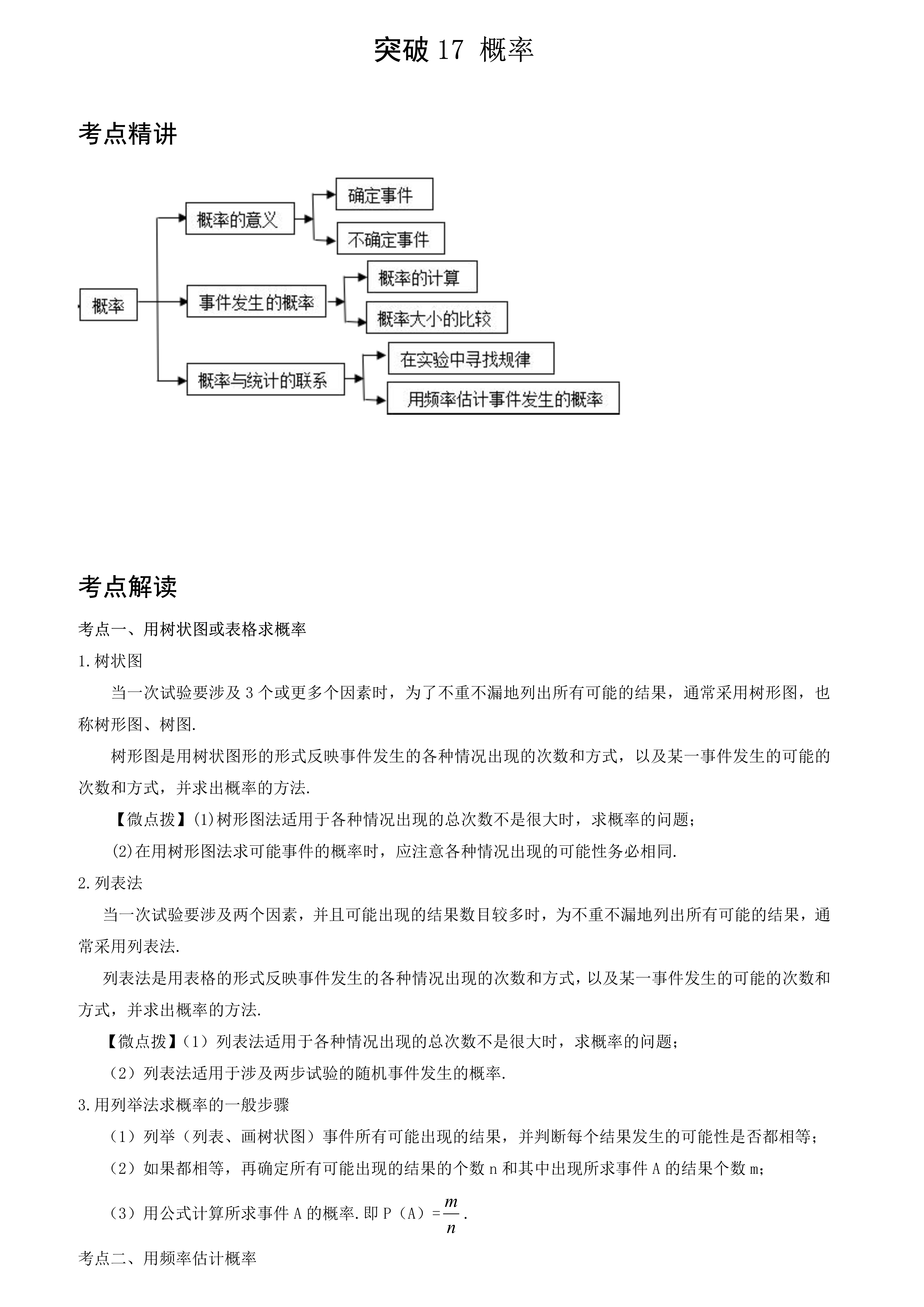 树状图求概率的格式图片