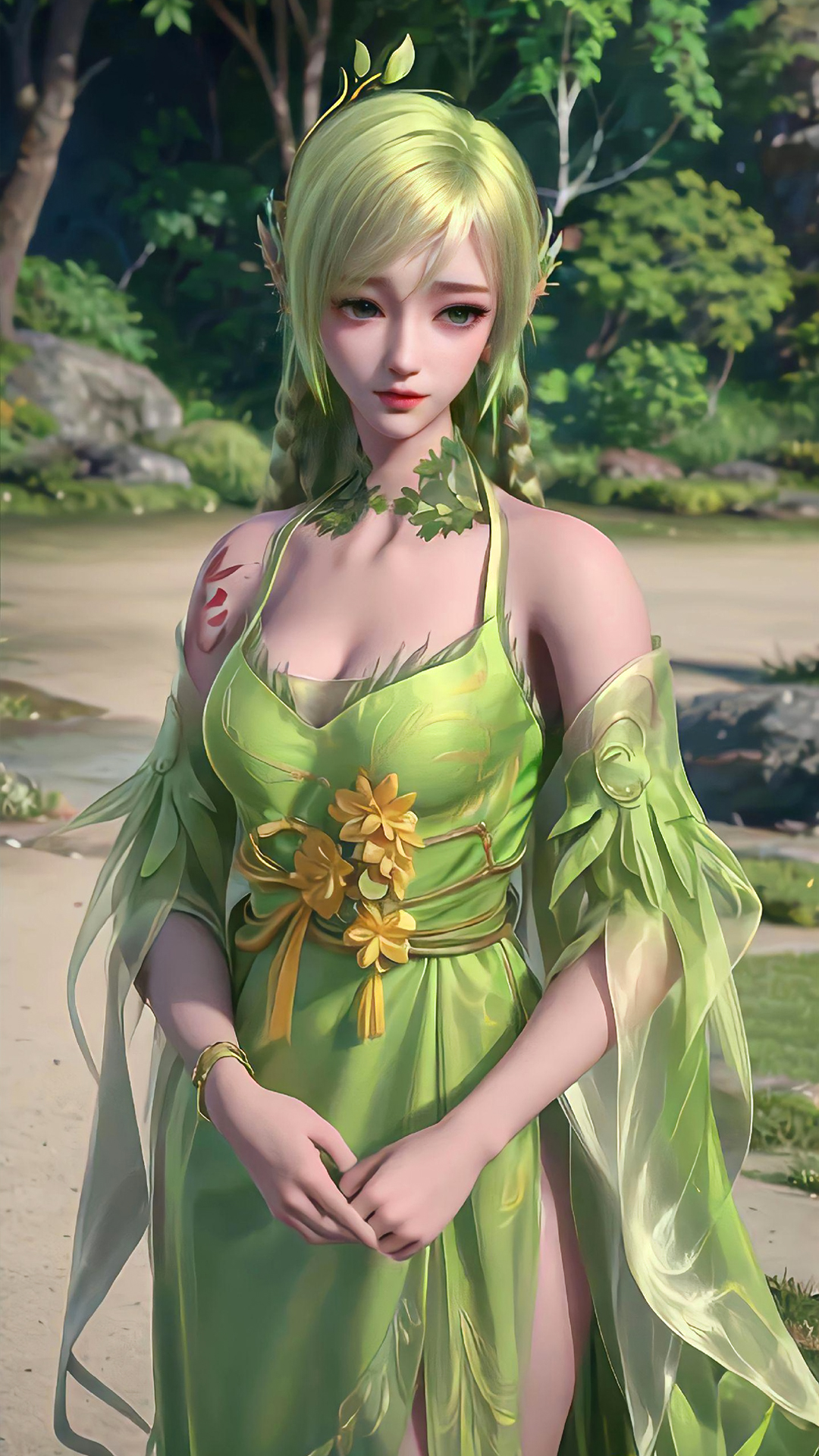 国漫女神|《神澜奇域无双珠》绿影ai高清手机壁纸