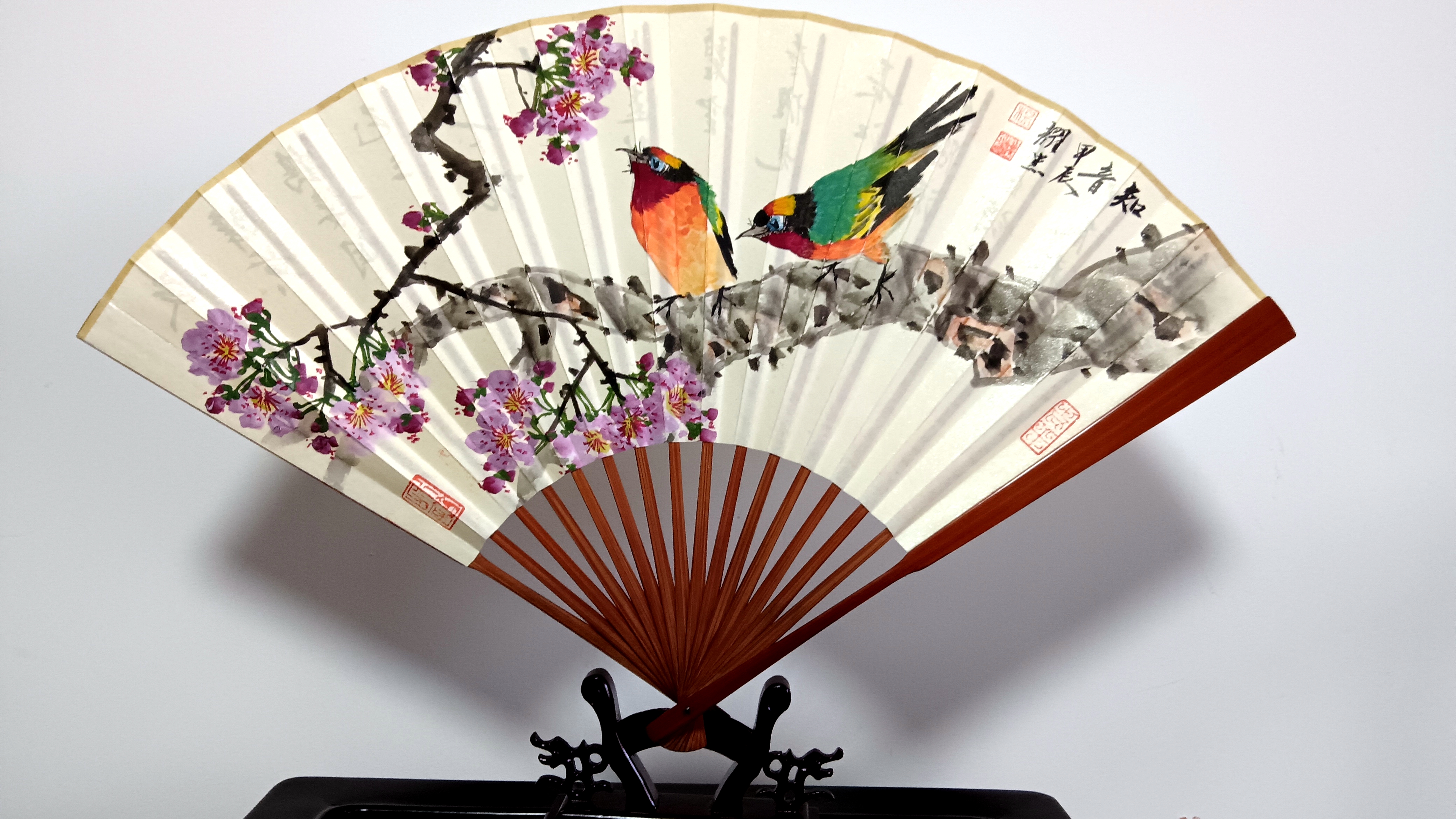 中美协上海创作中心画师杨耀忠国画《花鸟扇面61斗方》