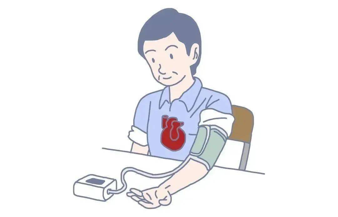 测量血压漫画图片