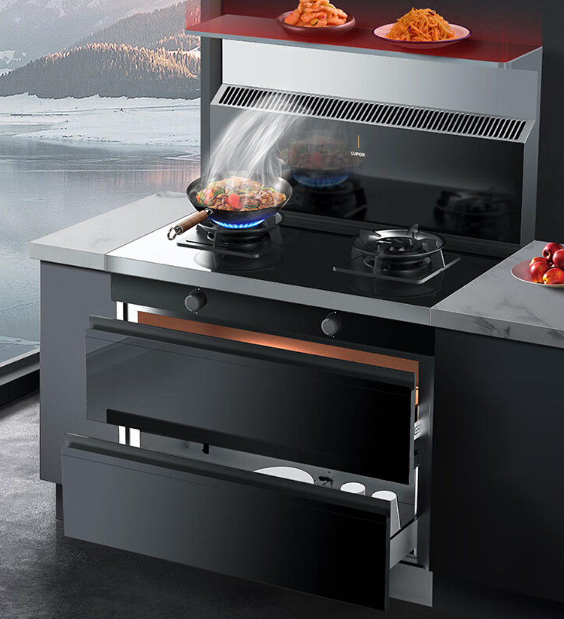 探讨一下苏泊尔ux10集成灶评测:18m/min吸油烟效果好不好