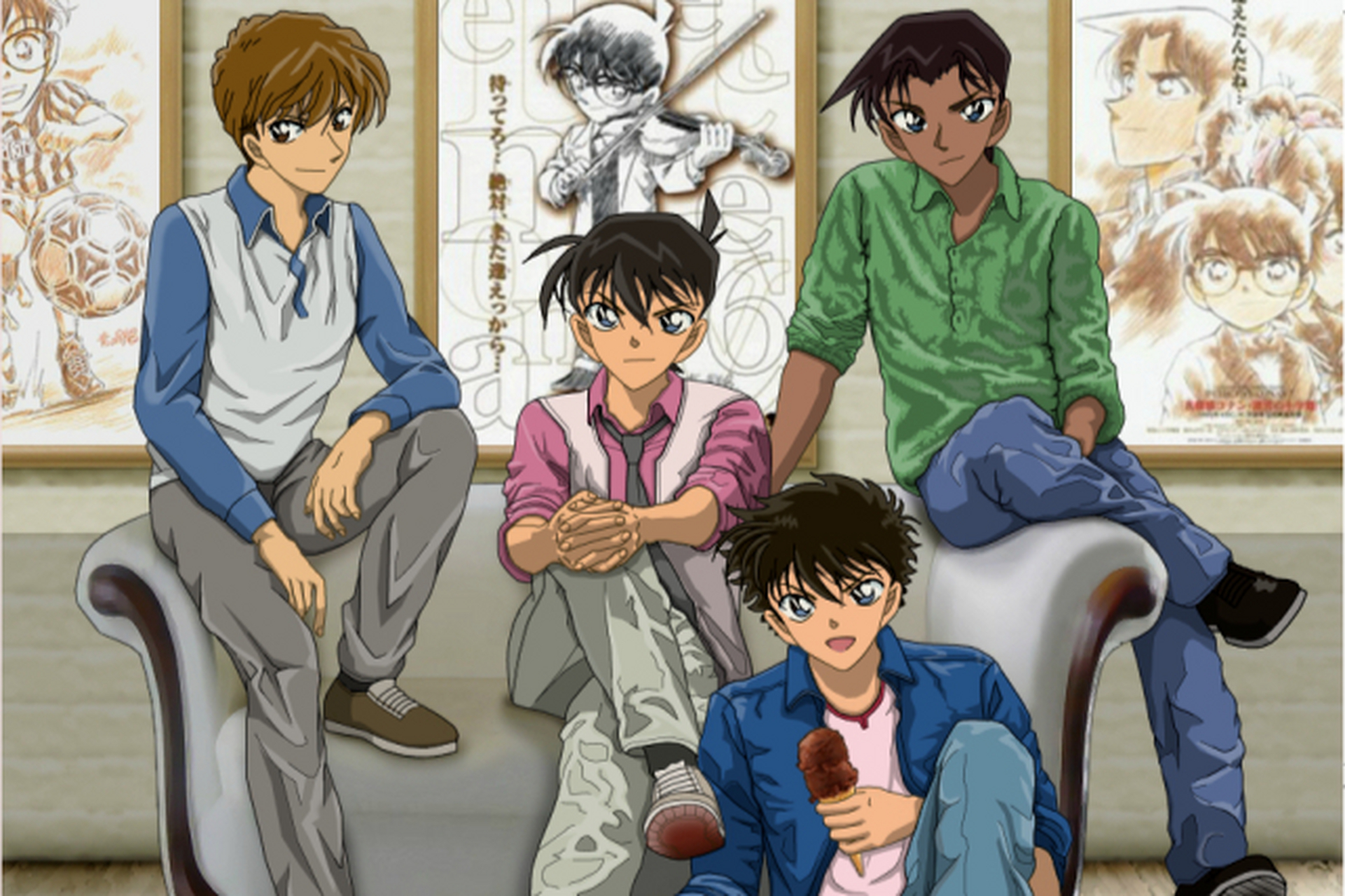 不仅如此,服部平次,冲田和白马探也与新一一模一样.