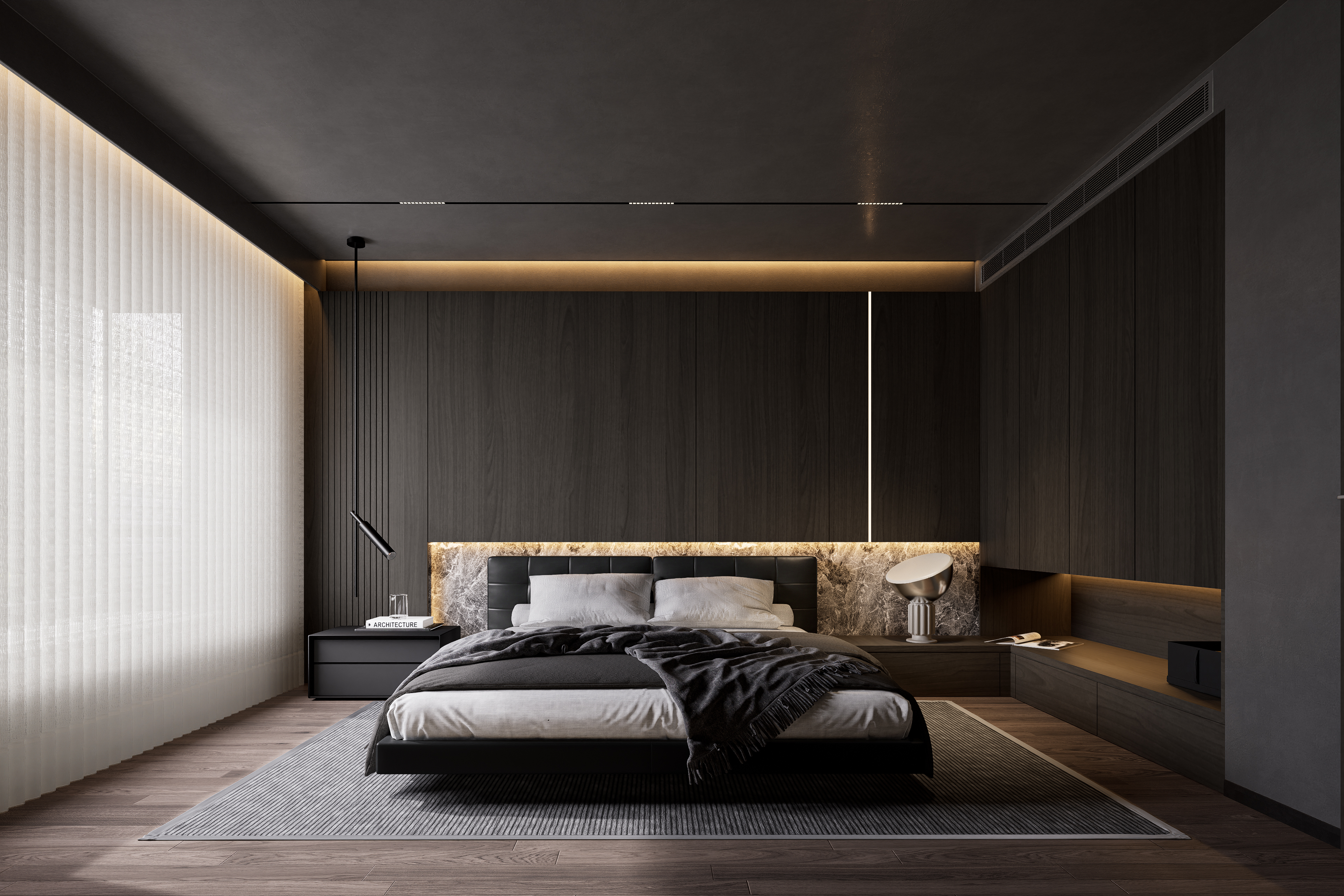 别墅装修设计|暗黑系——霸总必备的黑曼巴