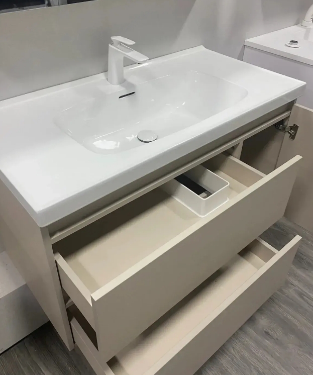 卫生间洗手台,就选"陶瓷一体盆",美观实用两不误!