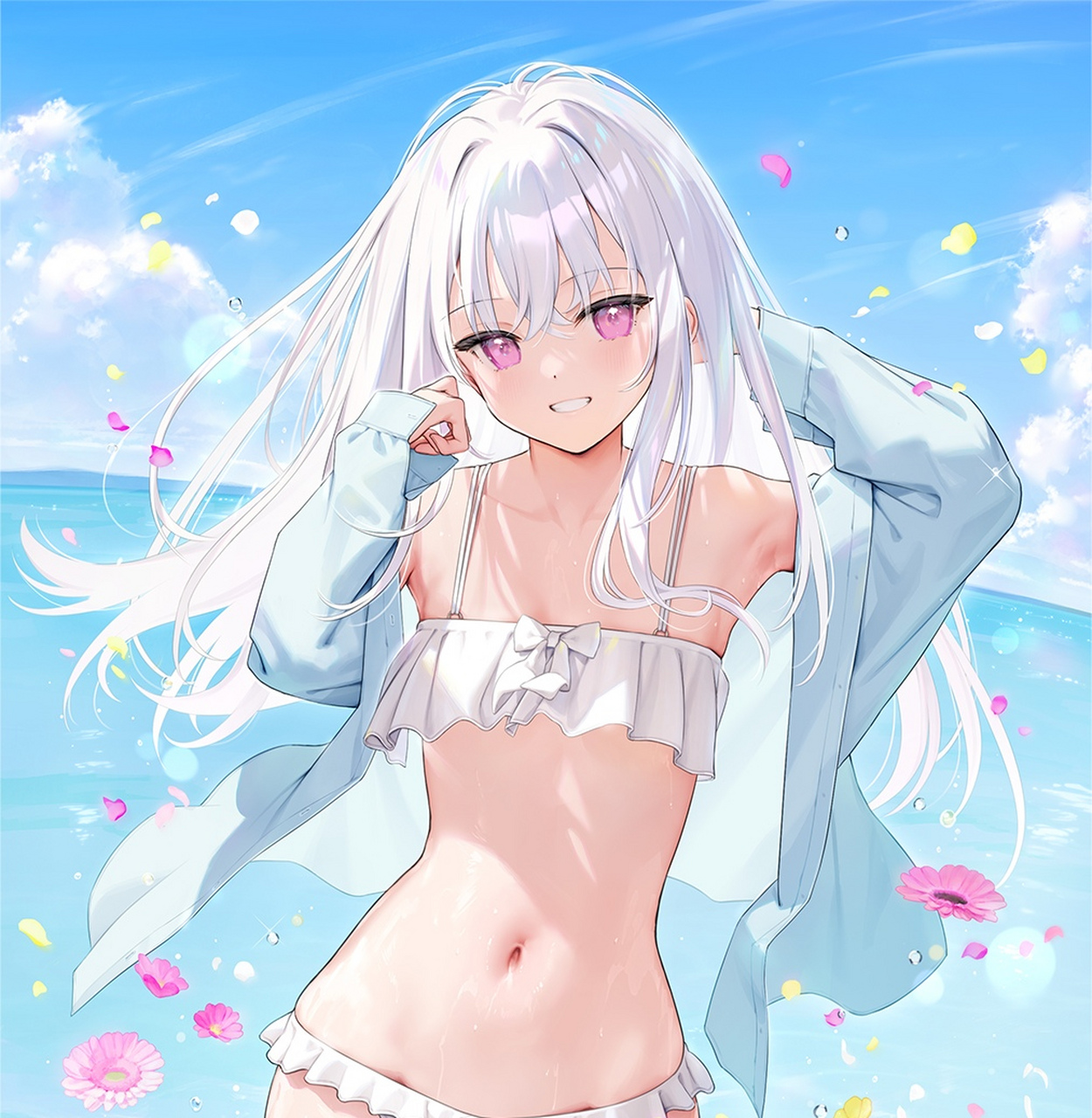 二次元# 超可爱的泳装白发少女73(1719v1717)73
