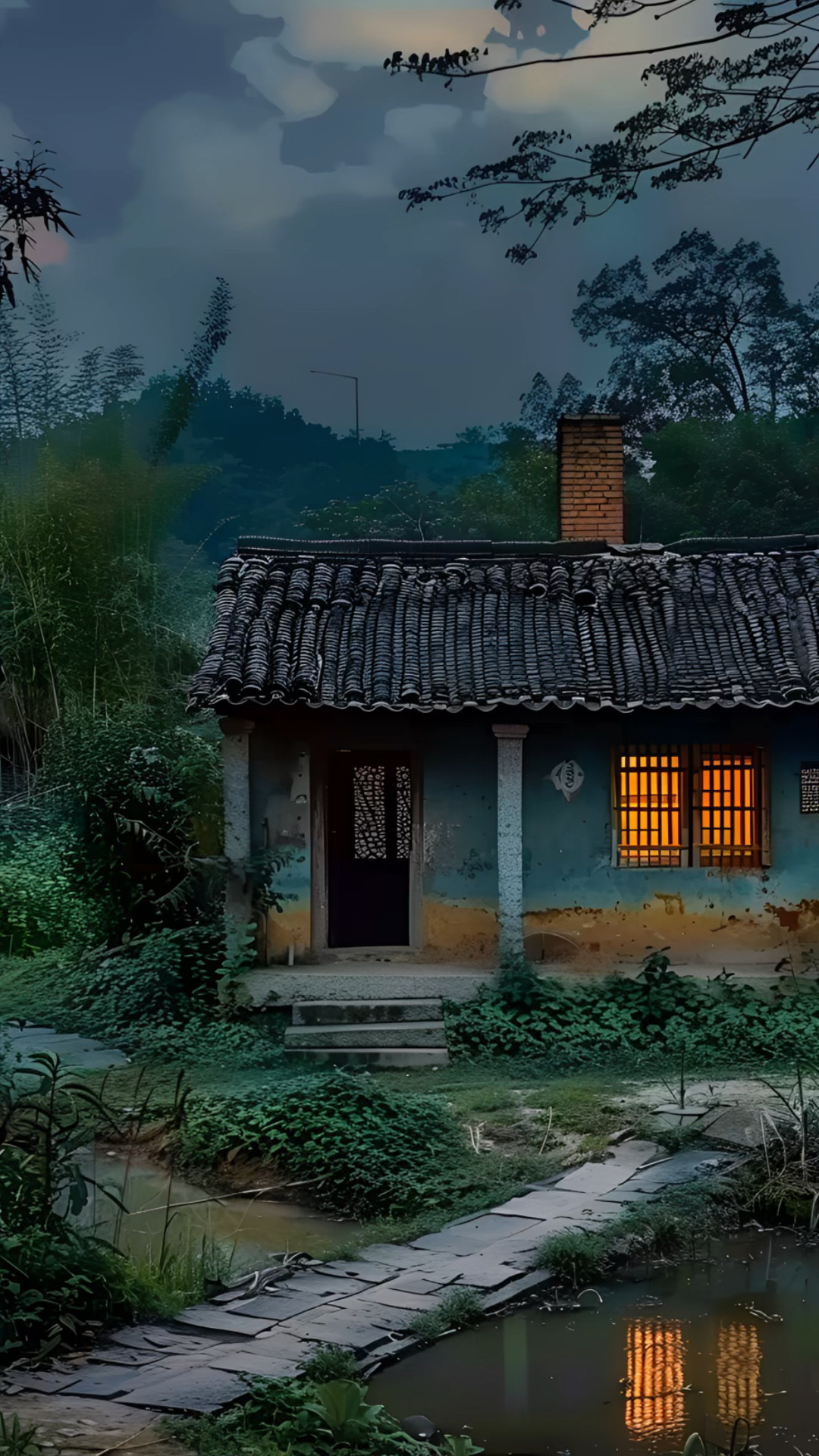 梦回童年,那座古朴乡村小屋,月下回忆涌上心头!