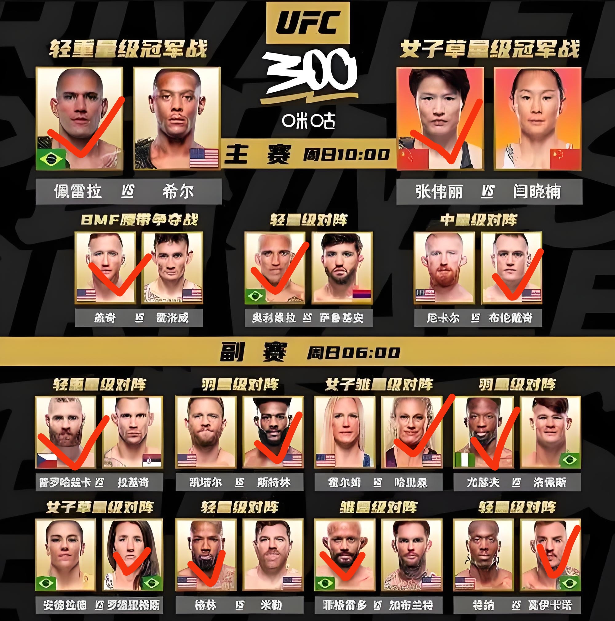 巴西真无愧于格斗大国的称号ufc300综合格斗春晚7个巴西人数量上