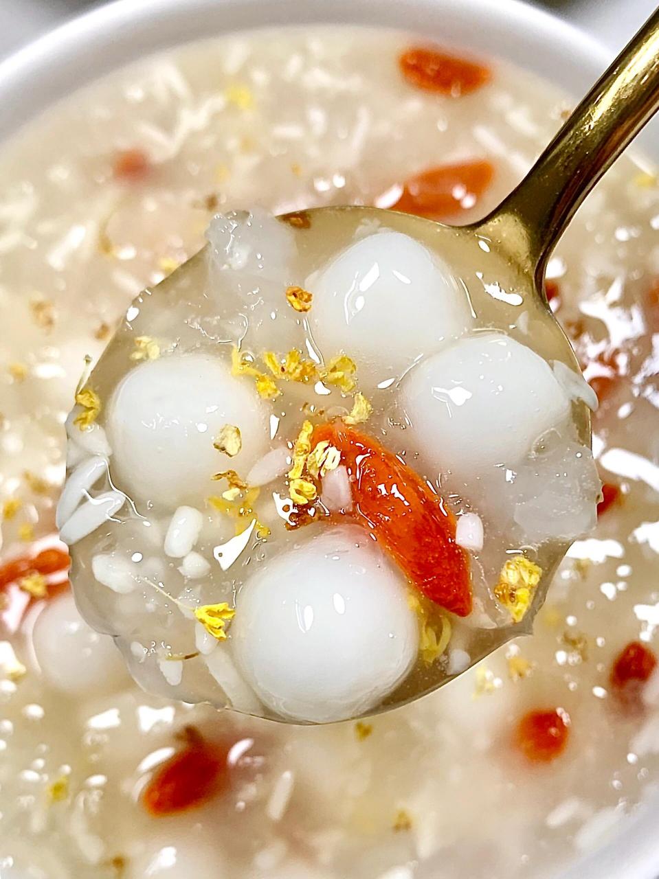 女孩子真的要学会煮这个! 桂花酒酿小圆子!真的好好喝! 酒酿清甜!