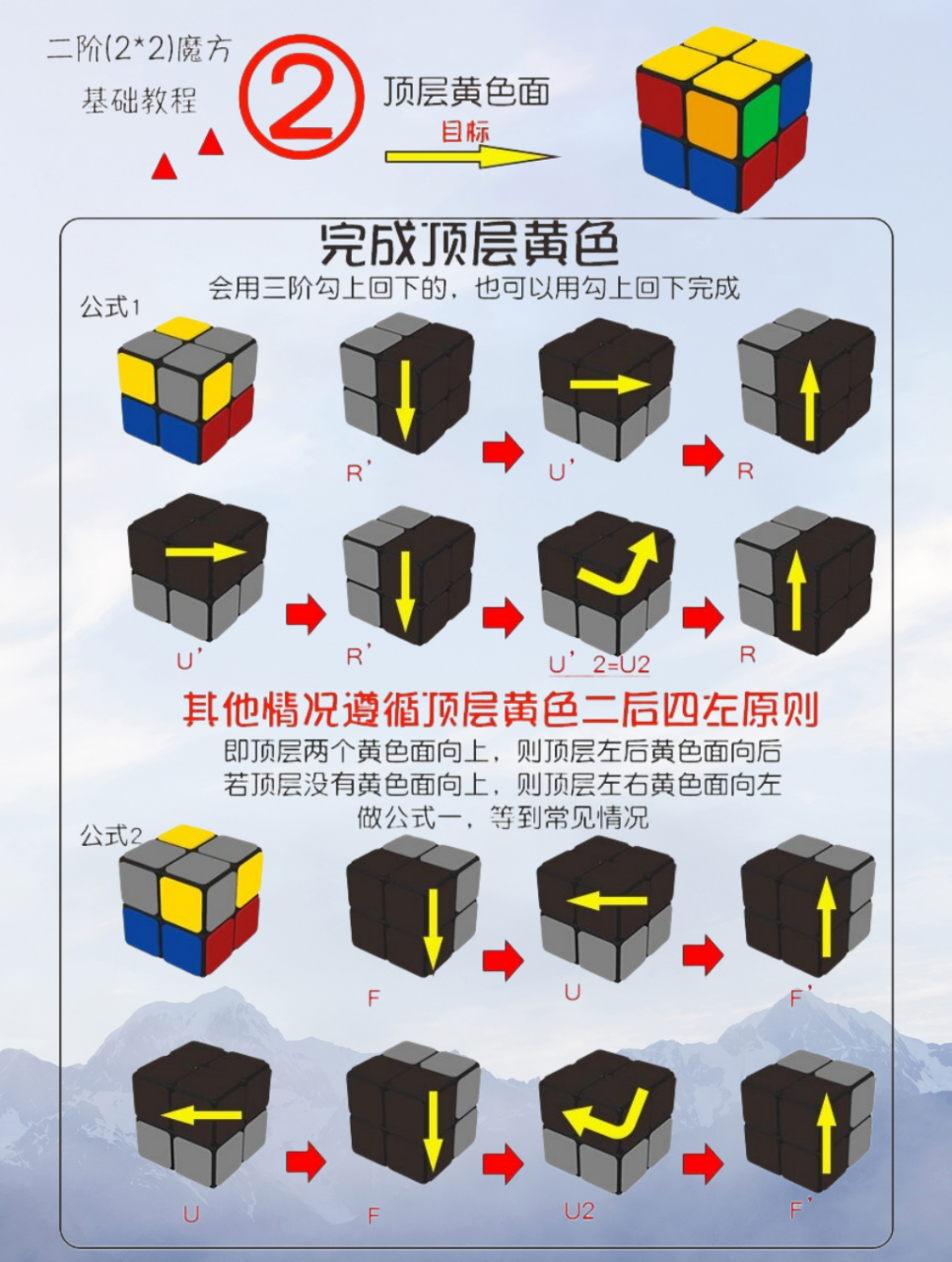 魔方黄白小花口诀图片