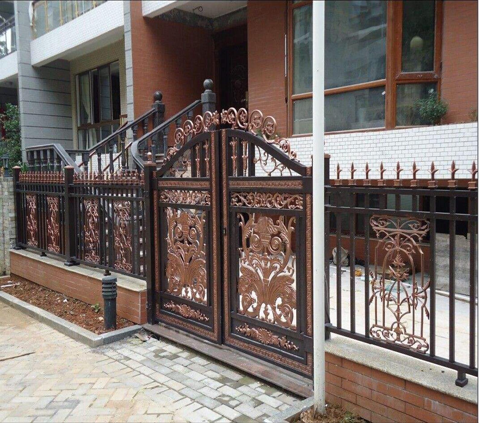 天津庭院铝艺大门一般多少钱 铝艺别墅庭院围栏多少钱一米