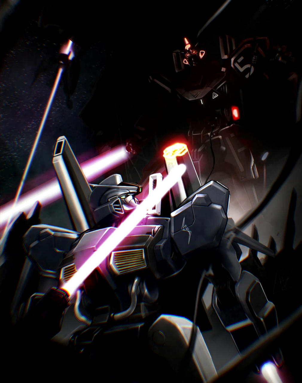 画师evnillustrated绘制的一组机动战士高达插画作品,展现了高达mk5