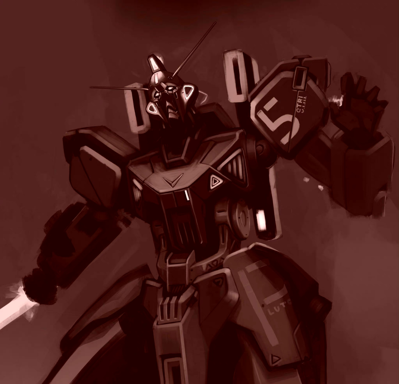 画师evnillustrated绘制的一组机动战士高达插画作品,展现了高达mk5