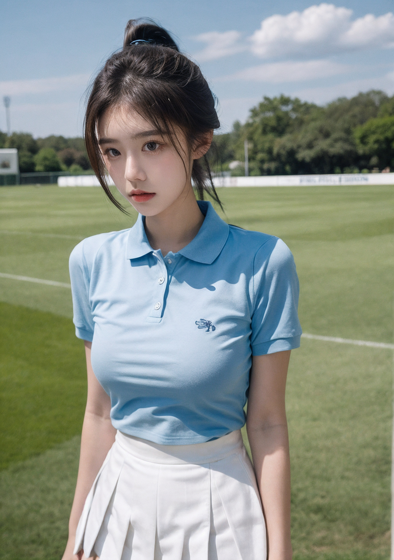 是ai绘画的高中女生啊,如此清新脱俗的气质,自然是校花级别了