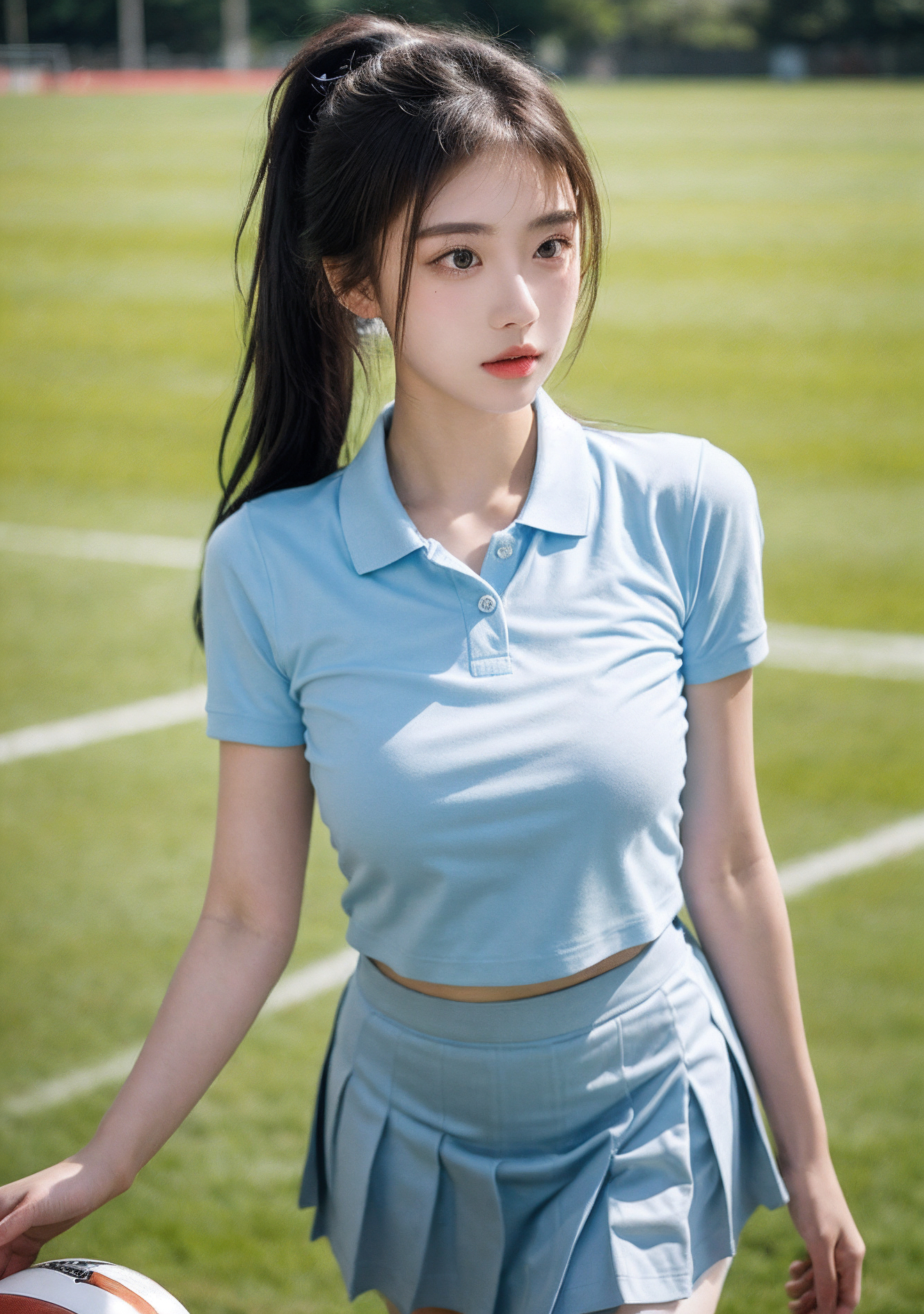 是ai绘画的高中女生啊,如此清新脱俗的气质,自然是校花级别了