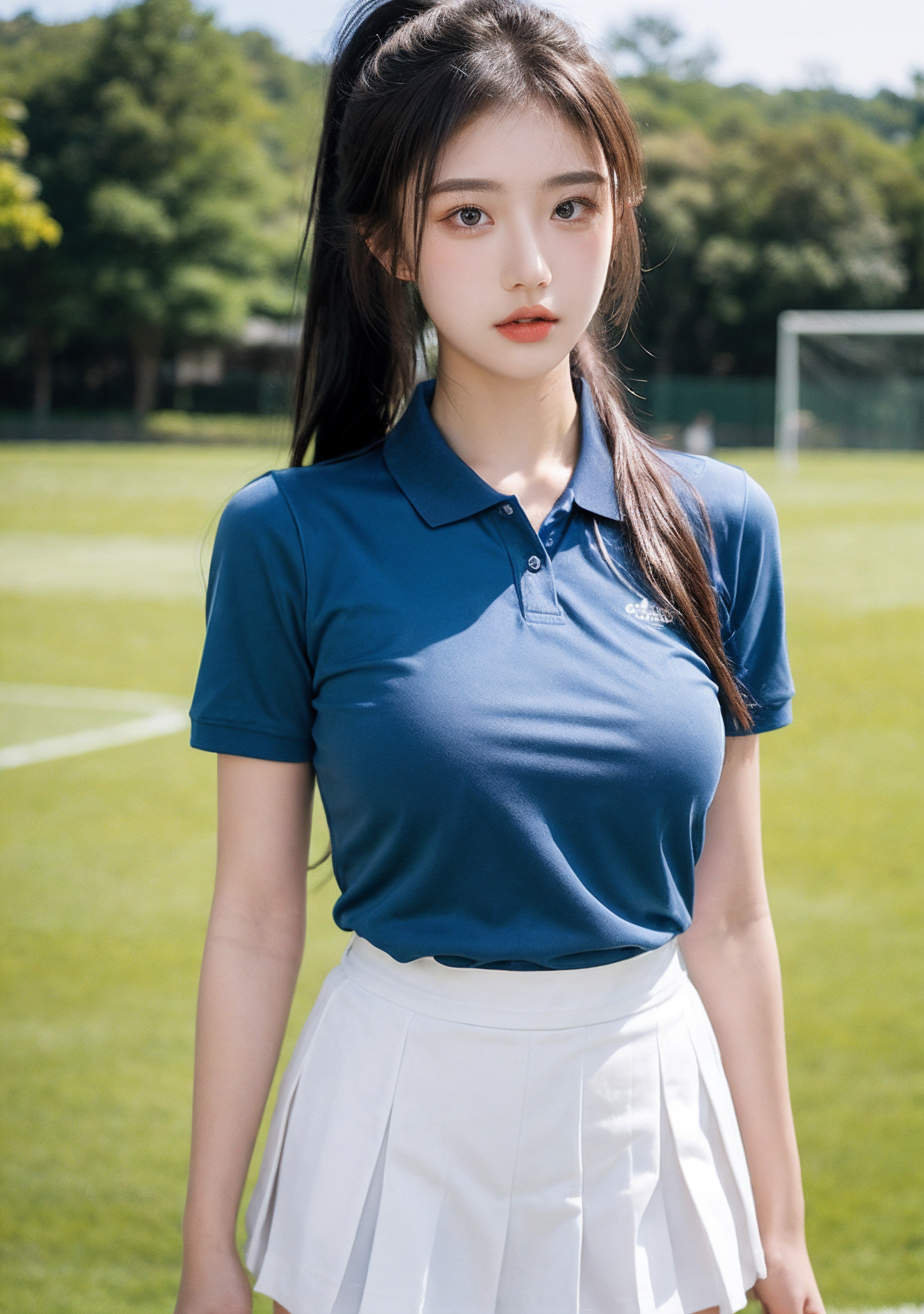 是ai绘画的高中女生啊,如此清新脱俗的气质,自然是校花级别了