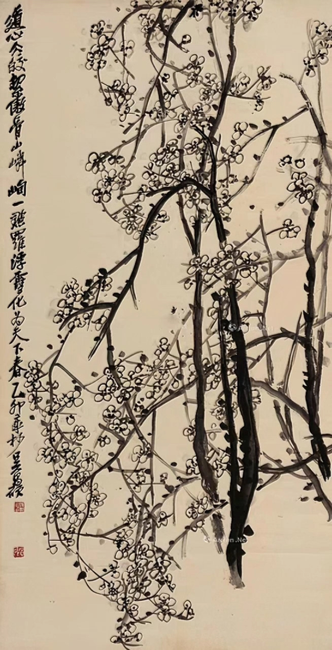 画坛巨匠吴昌硕笔下的梅花#中国画# #国画