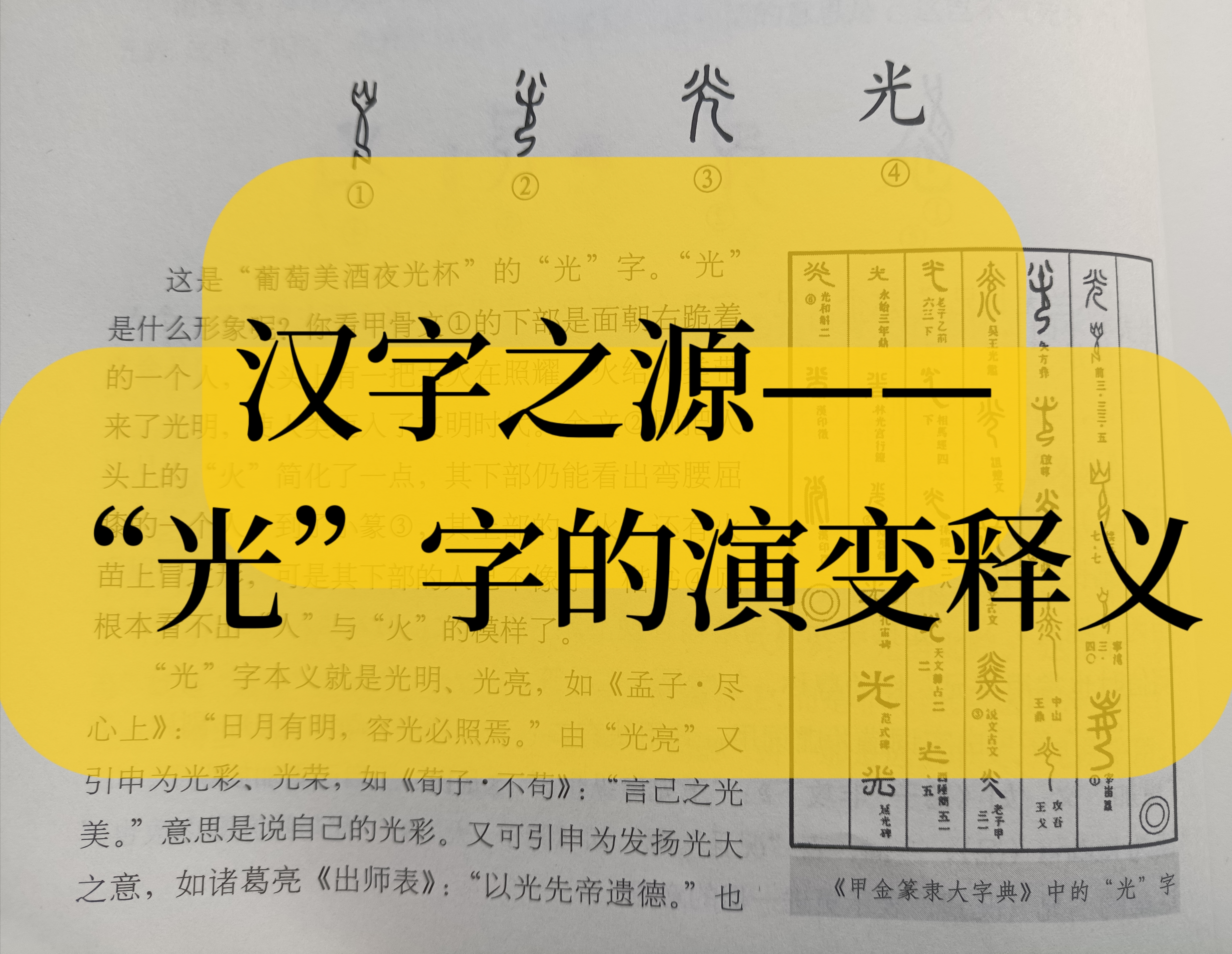 汉字之源——"光"字的演变释义!#暮春谷雨