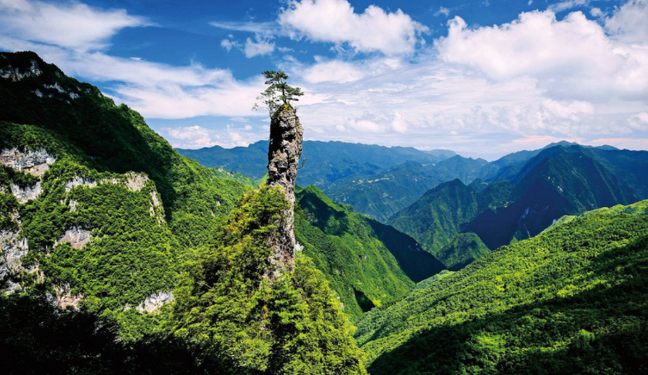 万源市的八台山风景名胜区以自然奇观和深厚文化底蕴闻名,包括八台山