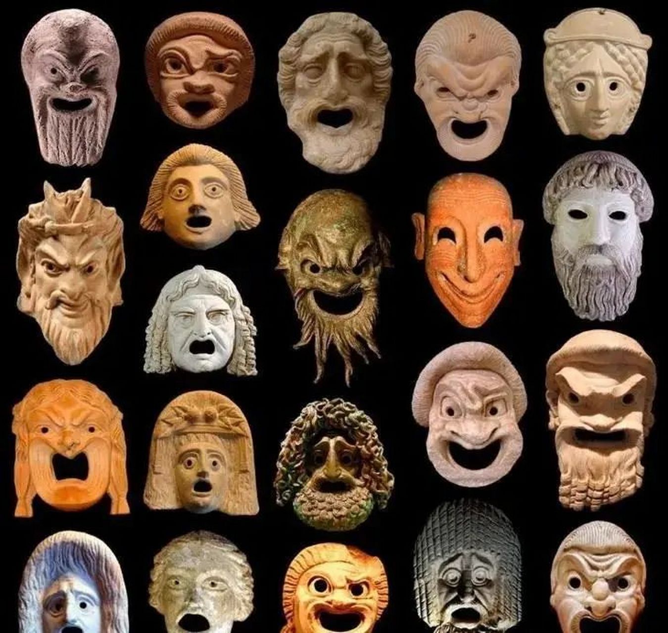 古希腊出土的戏剧面具