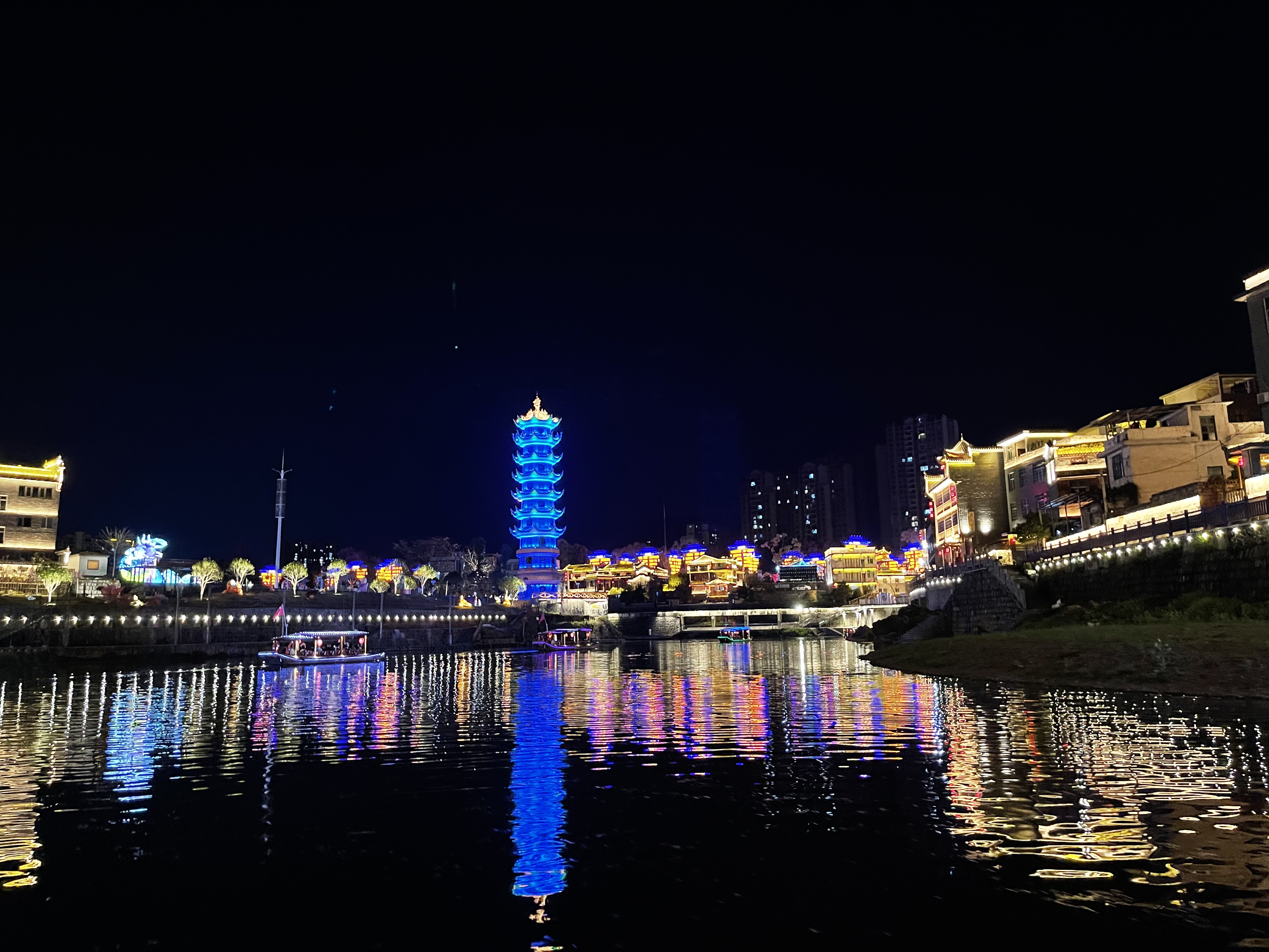 乾州古城夜景图片