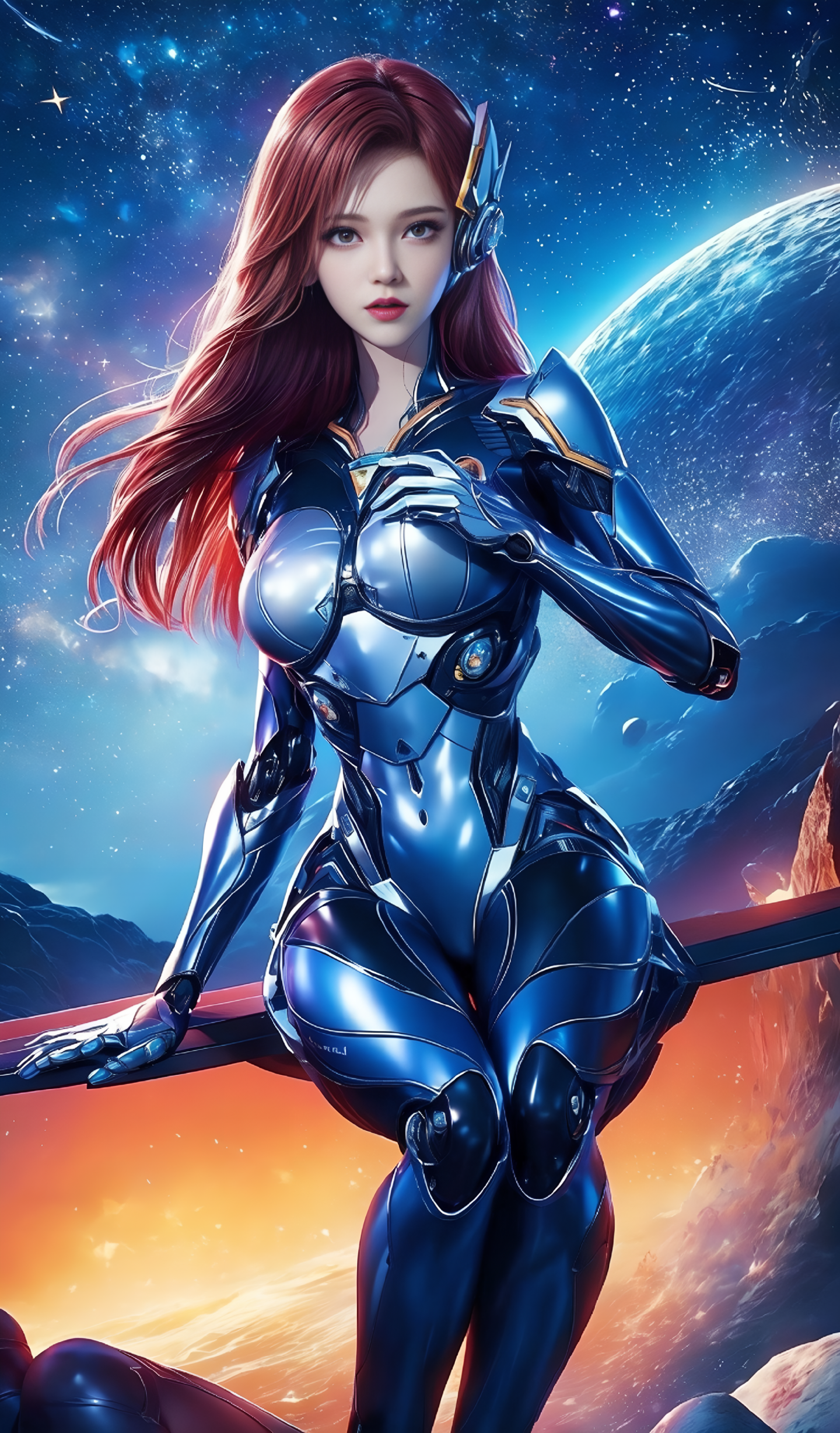 国漫女神ai绘画手机壁纸:《吞噬星空》盖娅·何若,没想到竟然被罗峰