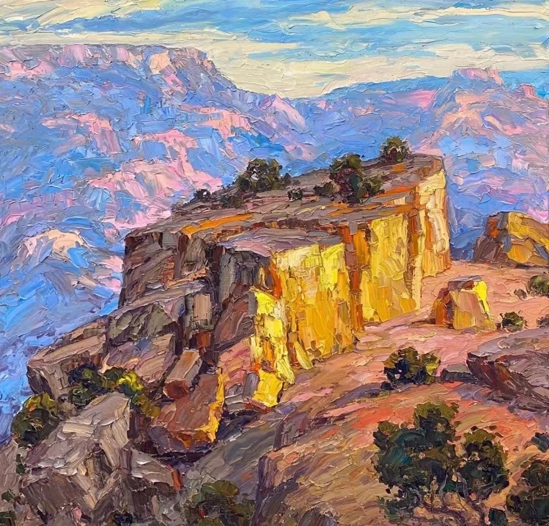 画家brad风景油画作品欣赏,用奔放浪漫的画风再现了自然中的美丽景色