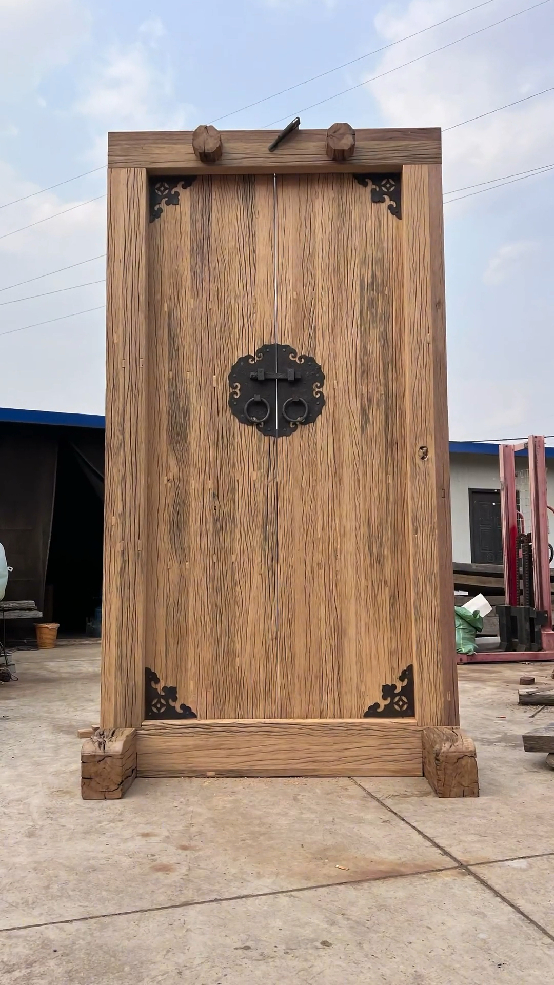 风化榆木大门定制
