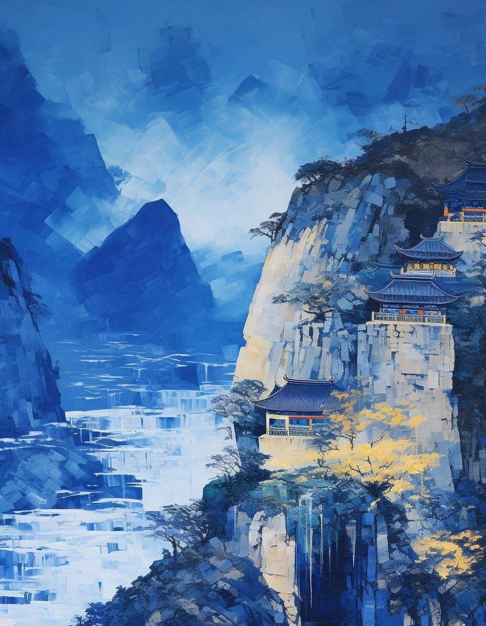 ai简易风景插画图片