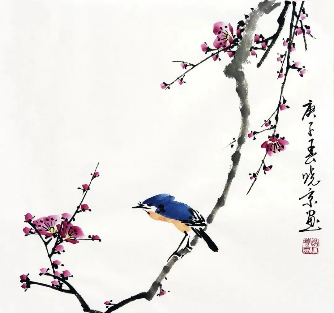 寒香多少意,说与赏梅人 ——郑晓京老师梅花诗画欣赏  冰中雪里姿,折