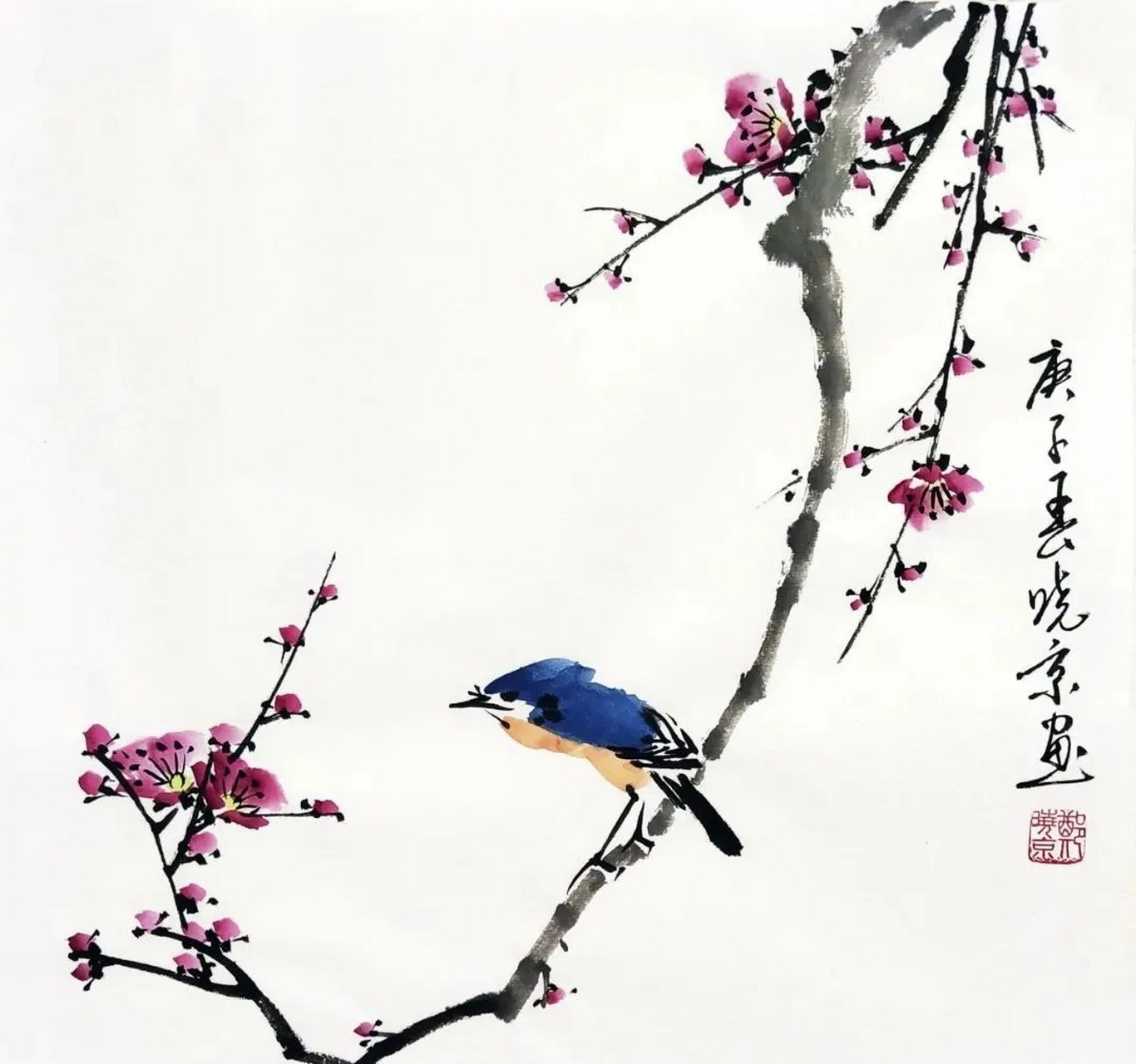 寒香多少意,说与赏梅人 ——郑晓京老师梅花诗画欣赏  冰中雪里姿,折