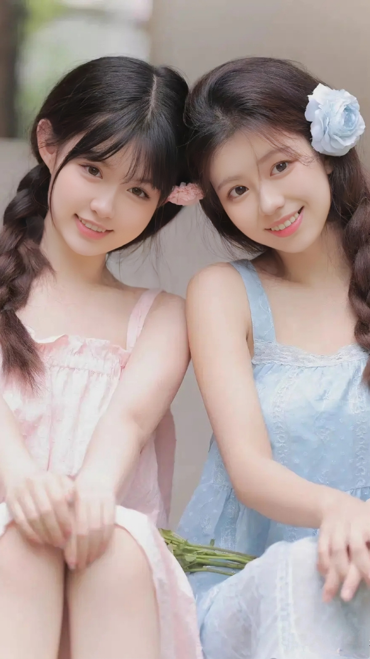 异卵双胞胎姐妹花,精致小美人 #美女# #时尚穿搭